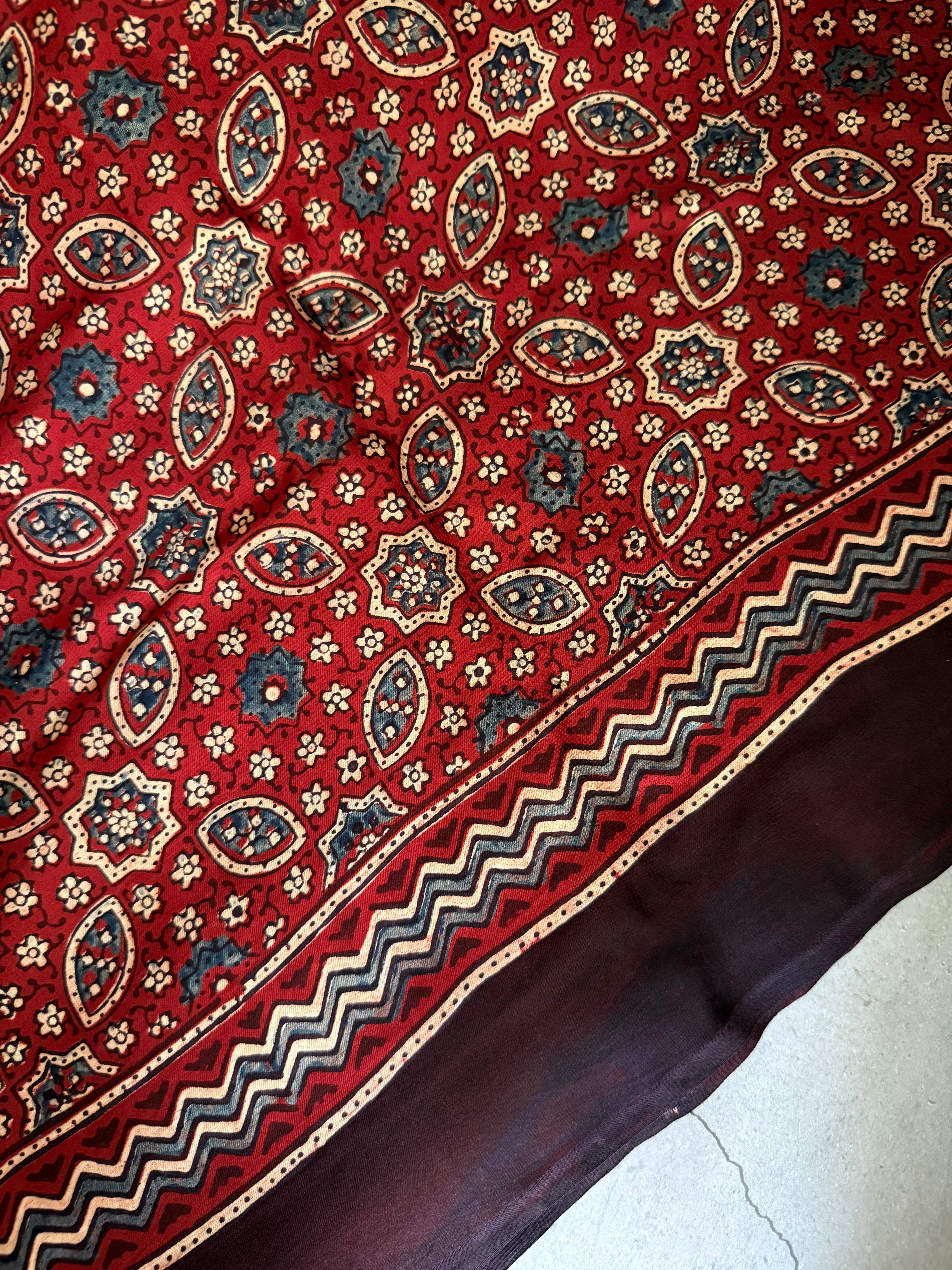 Maati | Authentic Block Printed Modal Silk Saree