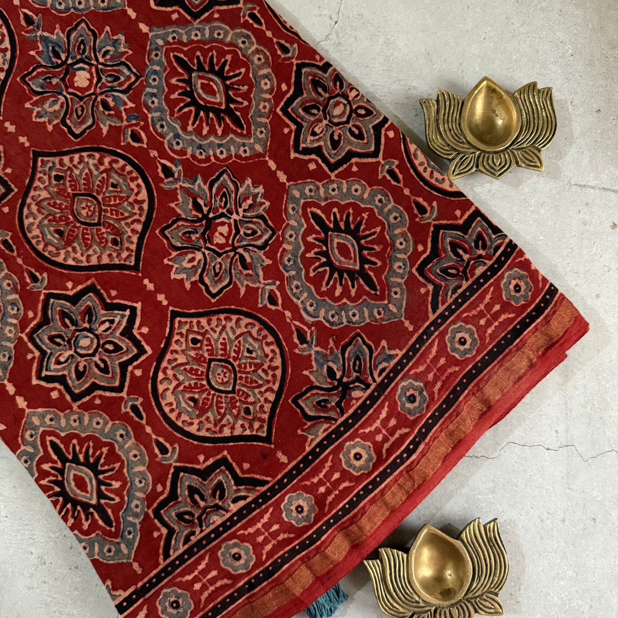Saumayaa | Ajrakh Hand Block Printed Chanderi Saree