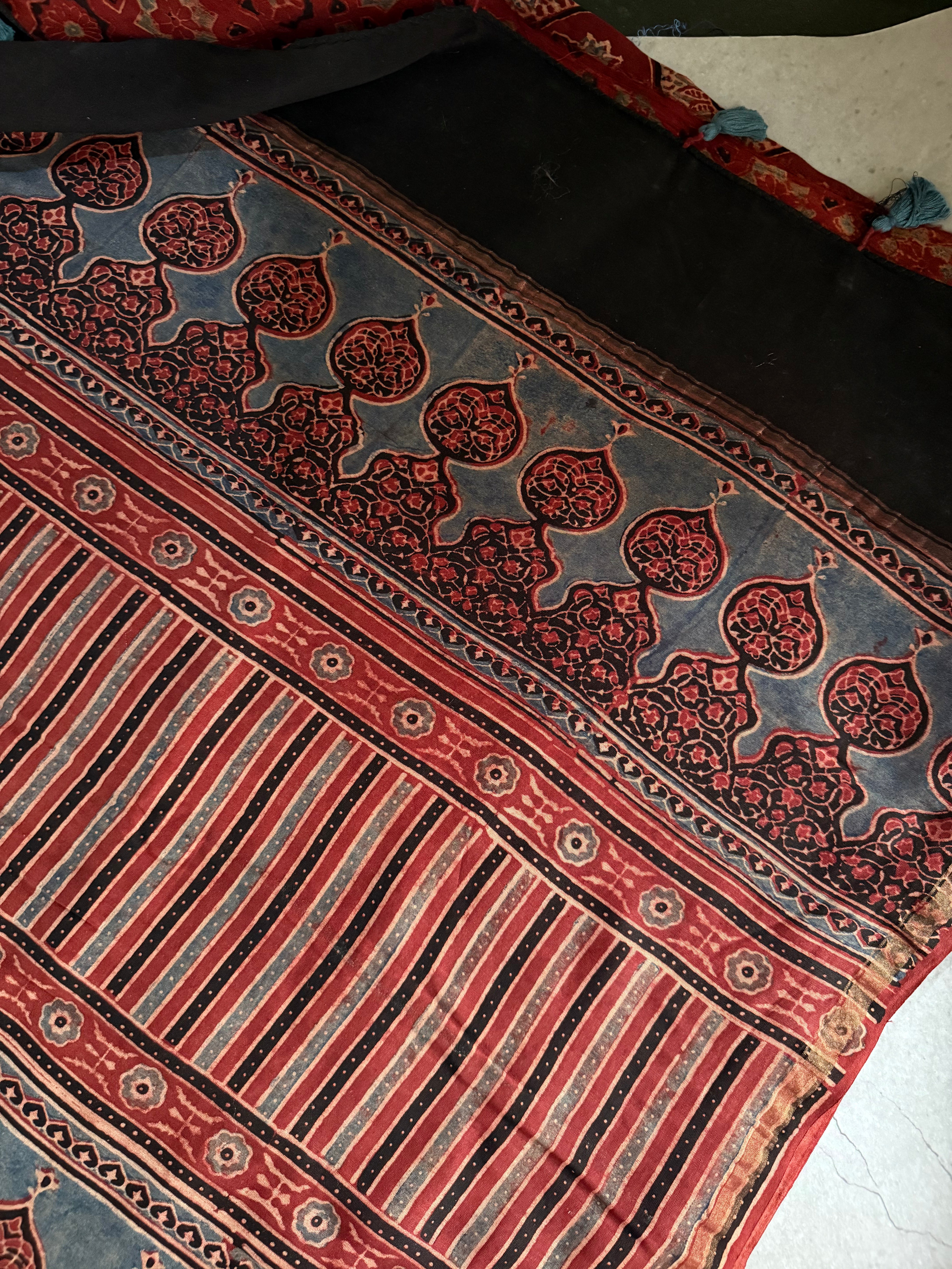 Saumayaa | Ajrakh Hand Block Printed Chanderi Saree