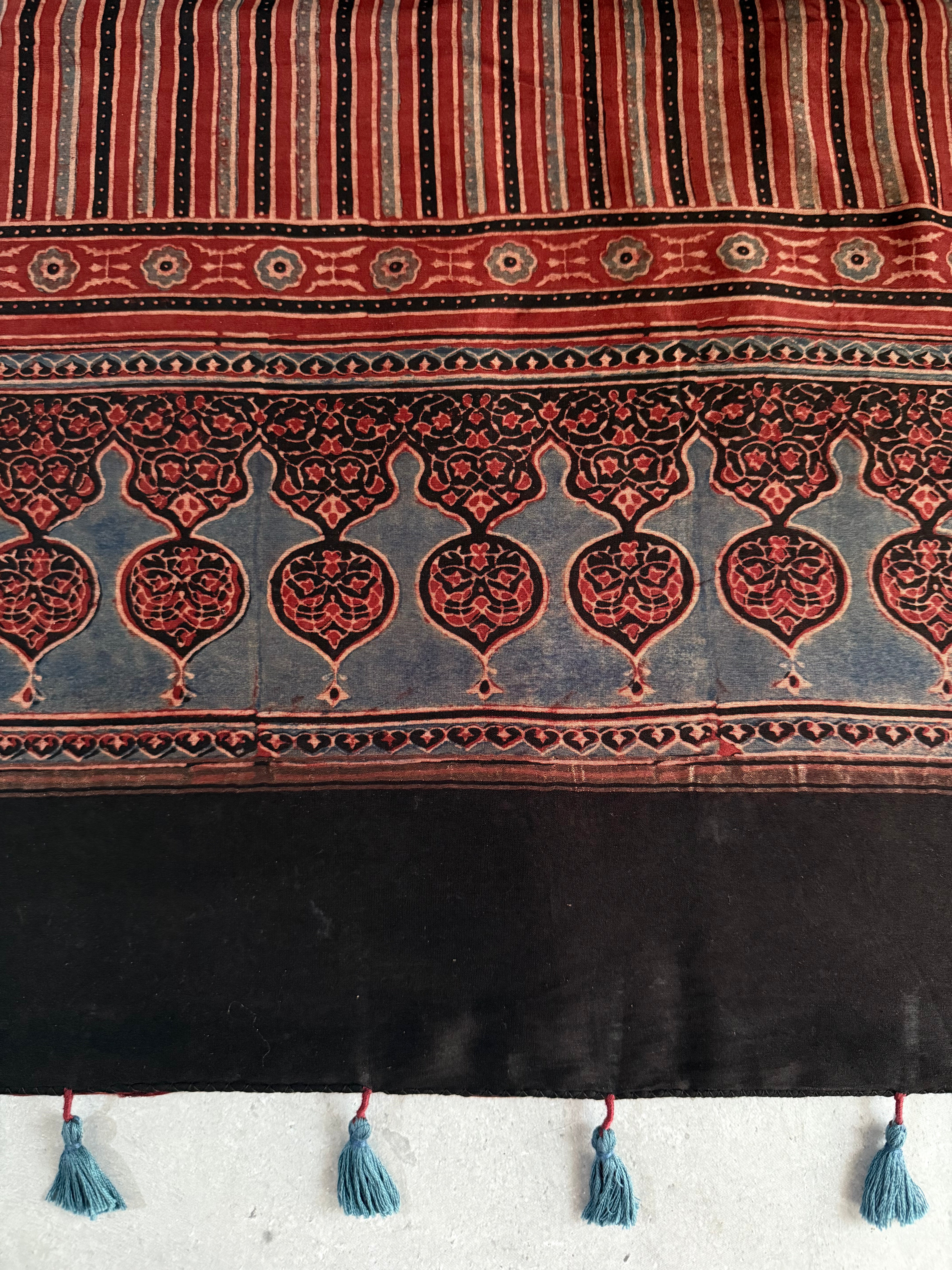 Saumayaa | Ajrakh Hand Block Printed Chanderi Saree