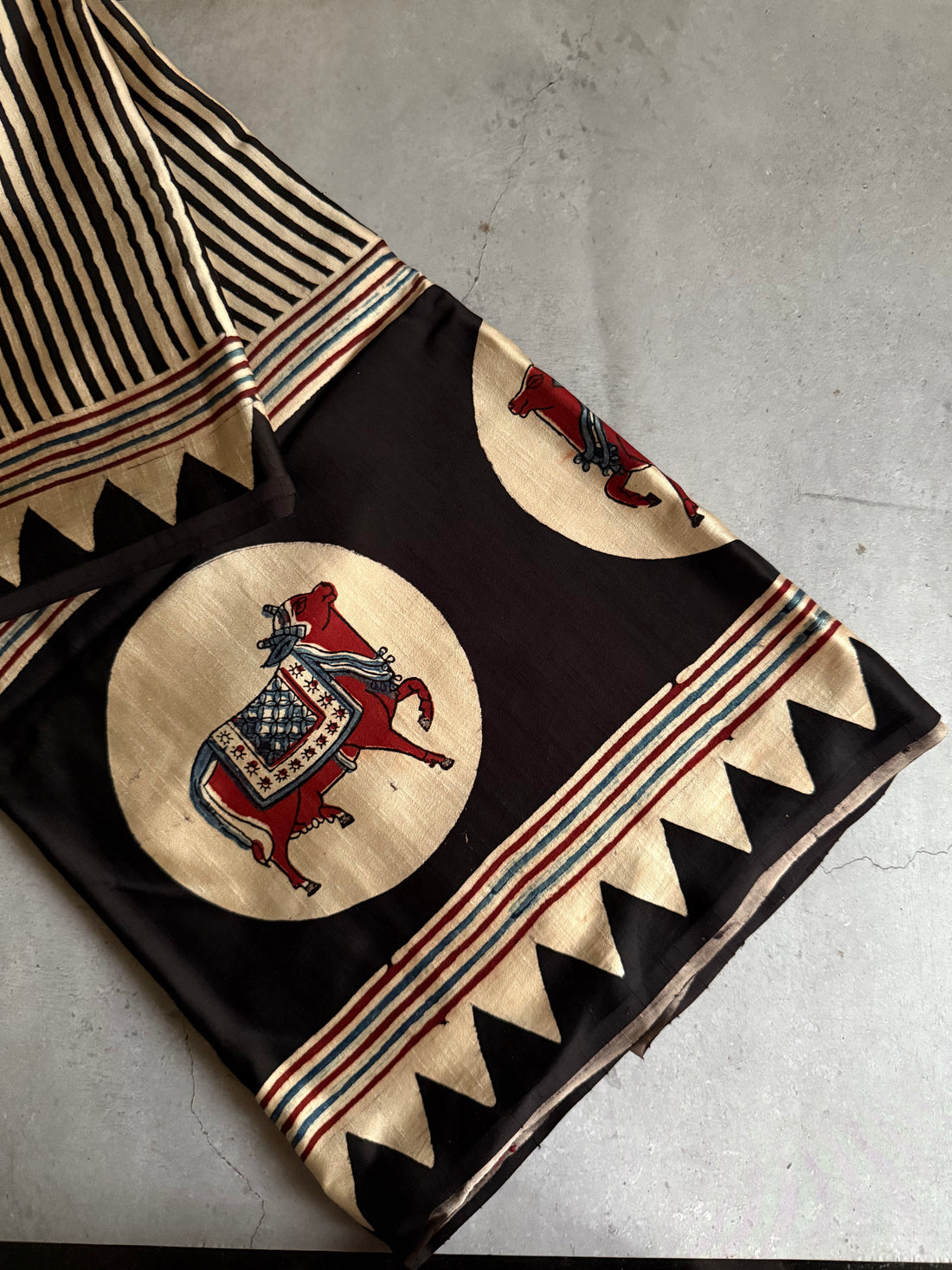 Vindhya | Authentic Pichwai Block Printed Modal Silk Saree