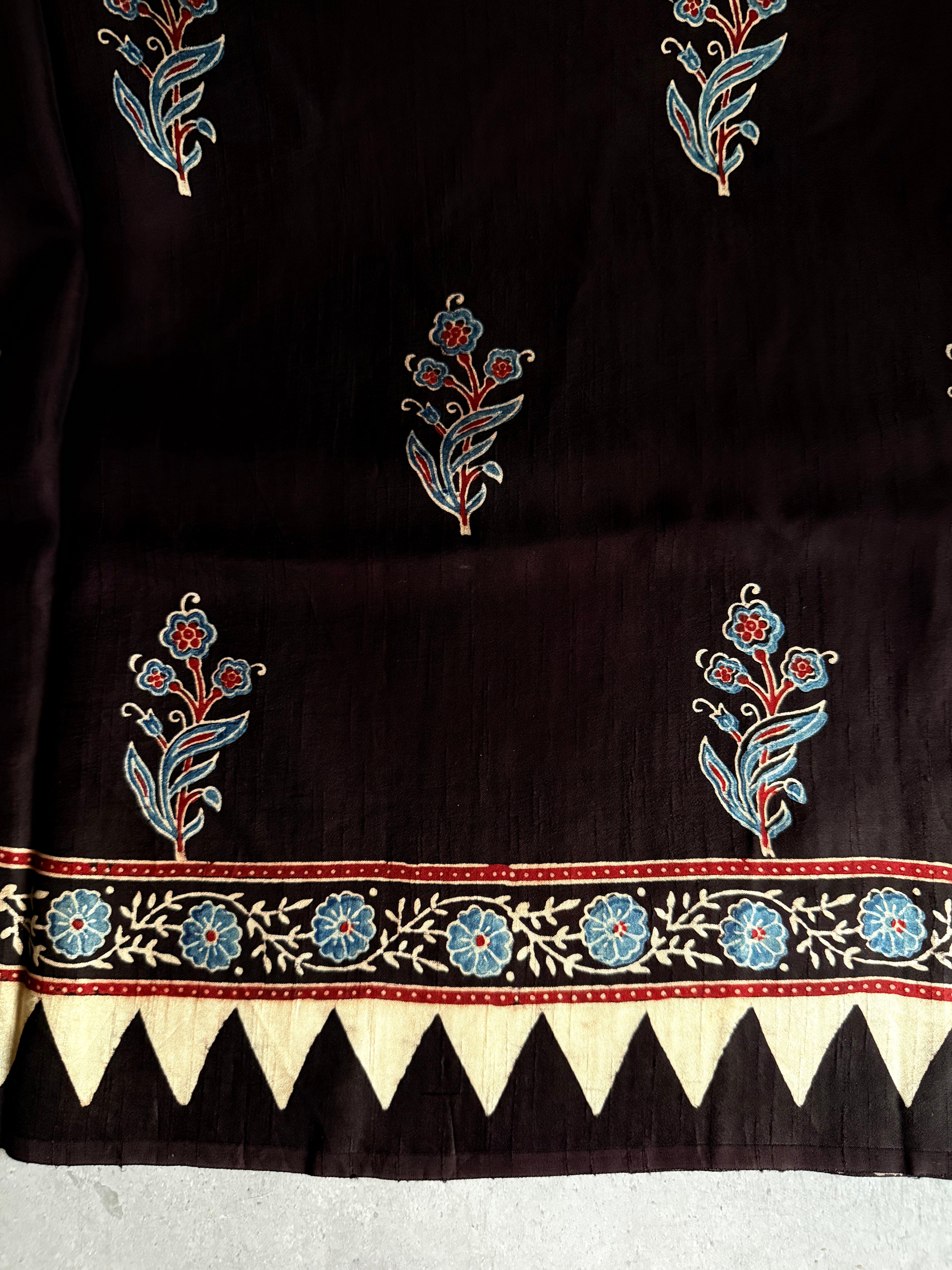 Tanamyee | Authentic Block Printed Modal Silk Saree