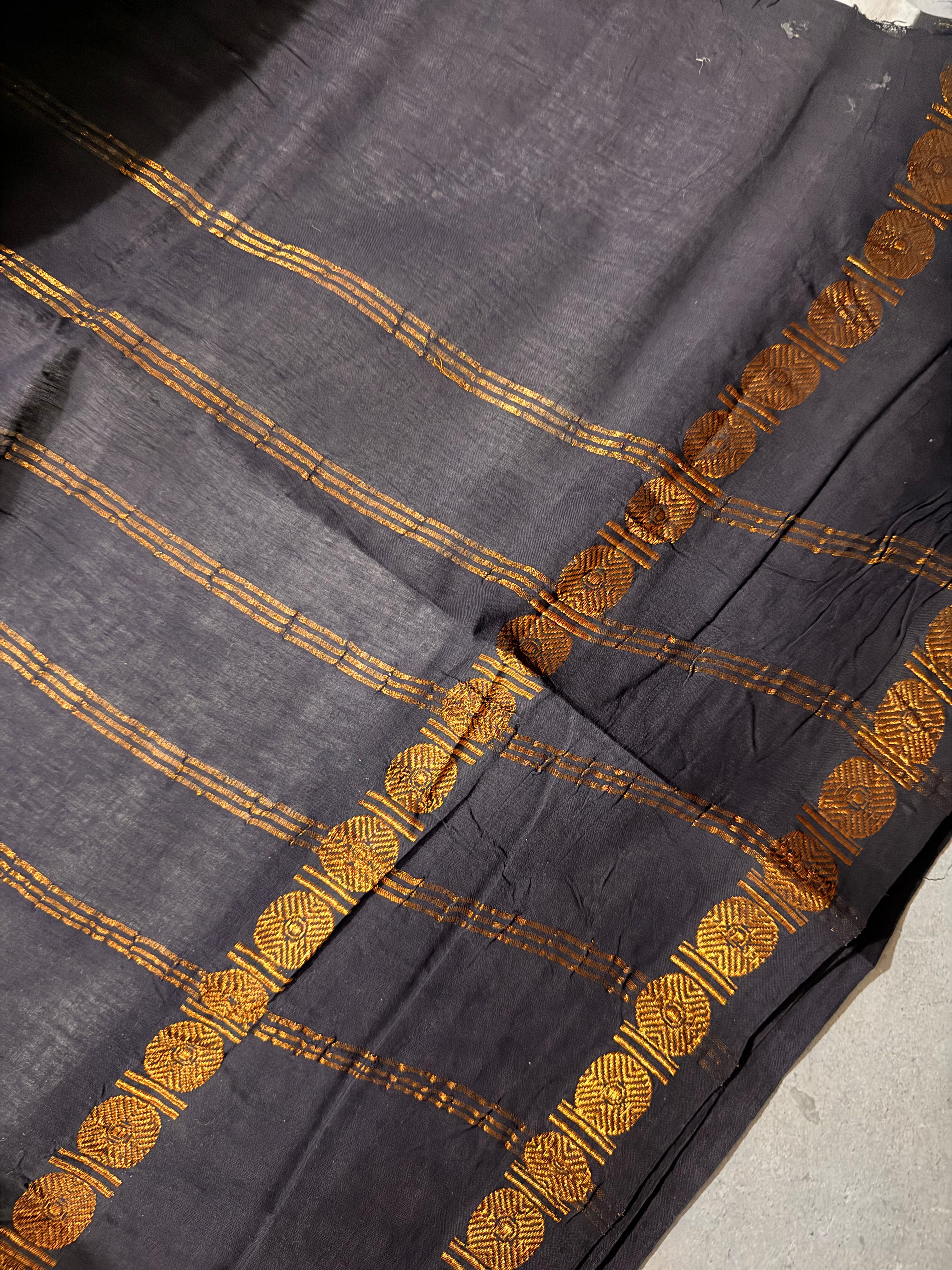Antara | White and Black Sungudi Cotton Saree