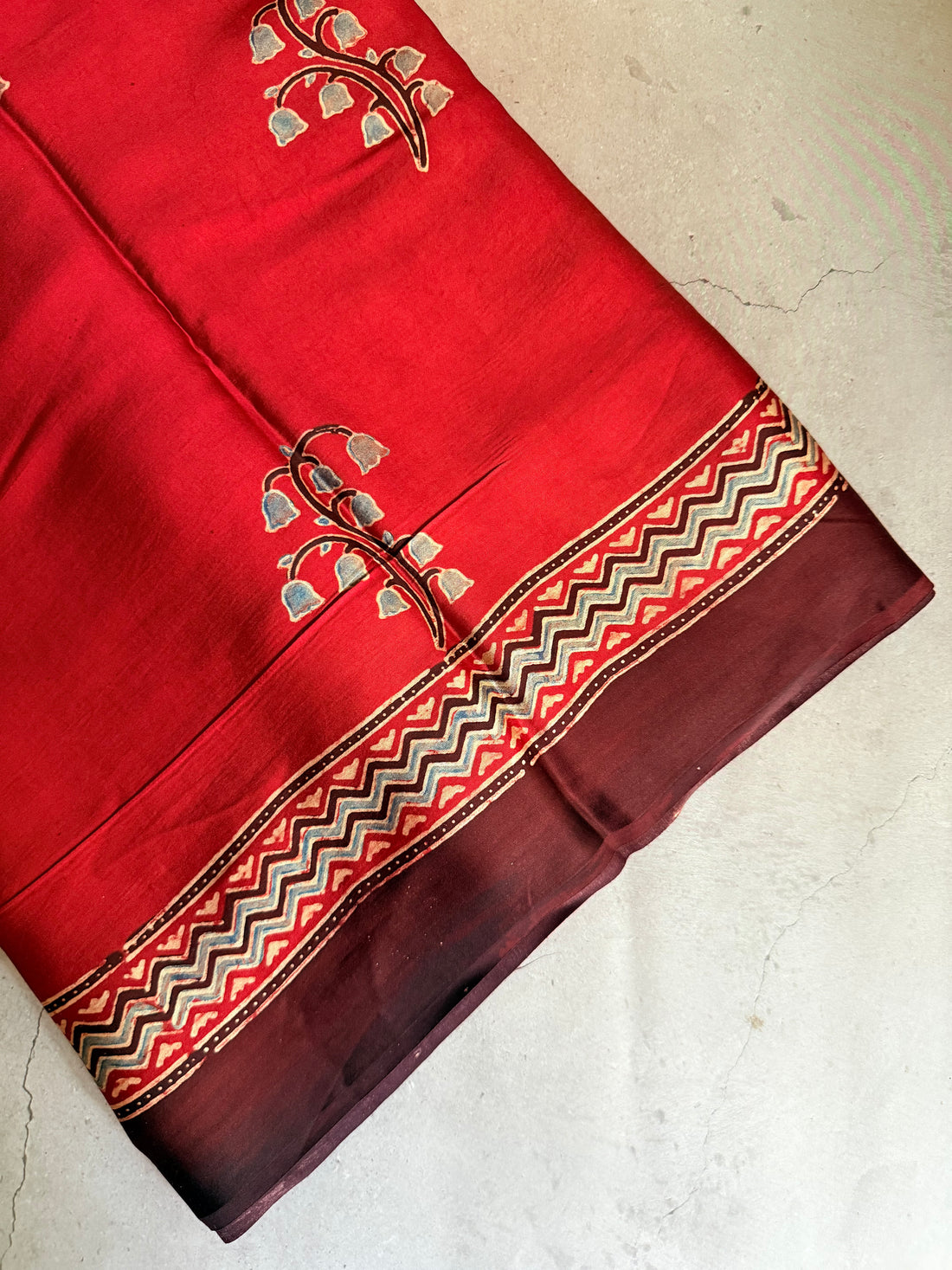 Tara | Authentic Block Printed Modal Silk Saree