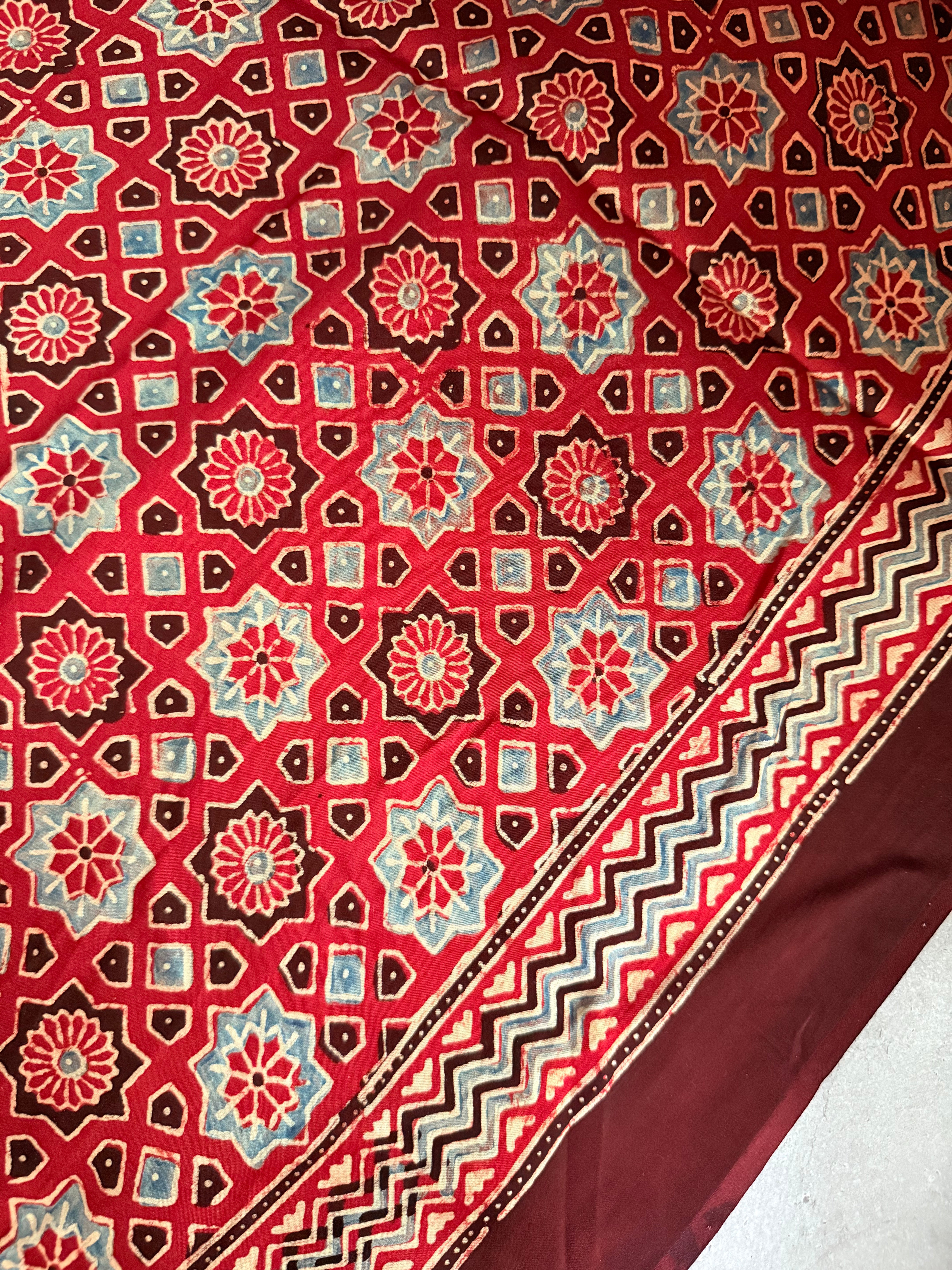 Tara | Authentic Block Printed Modal Silk Saree