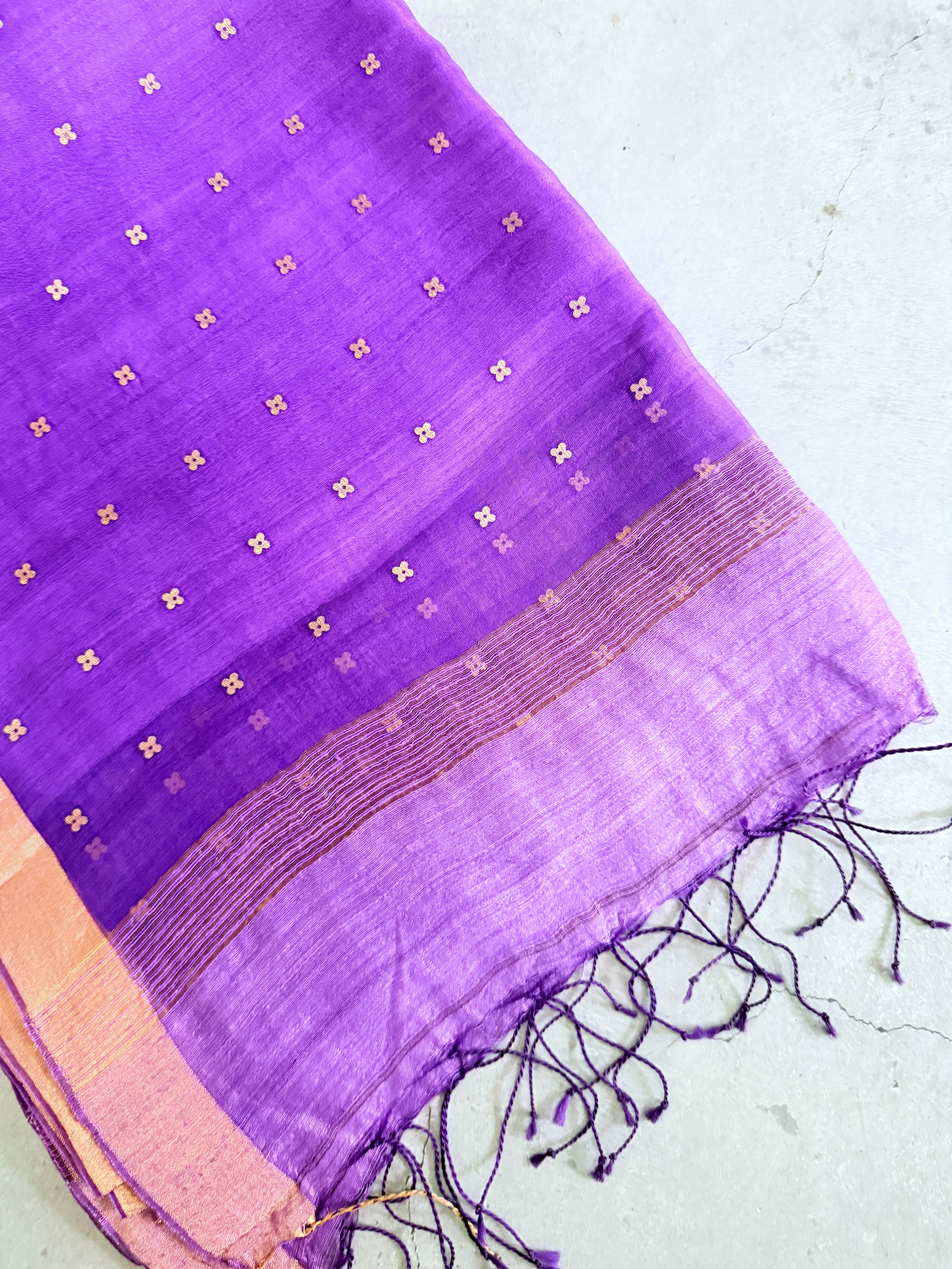 Parija | Purple Muslin Silk Saree
