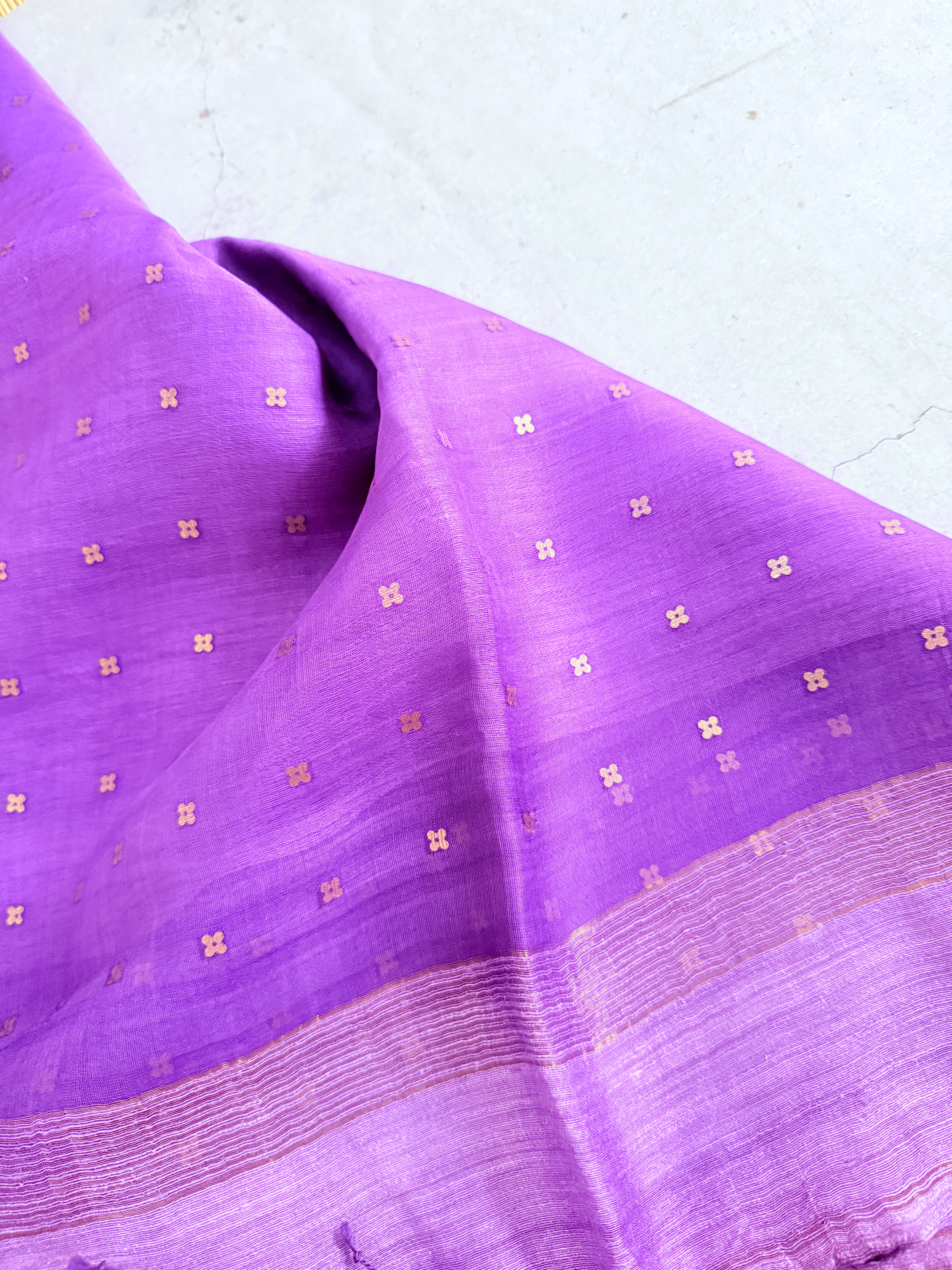 Parija | Purple Muslin Silk Saree