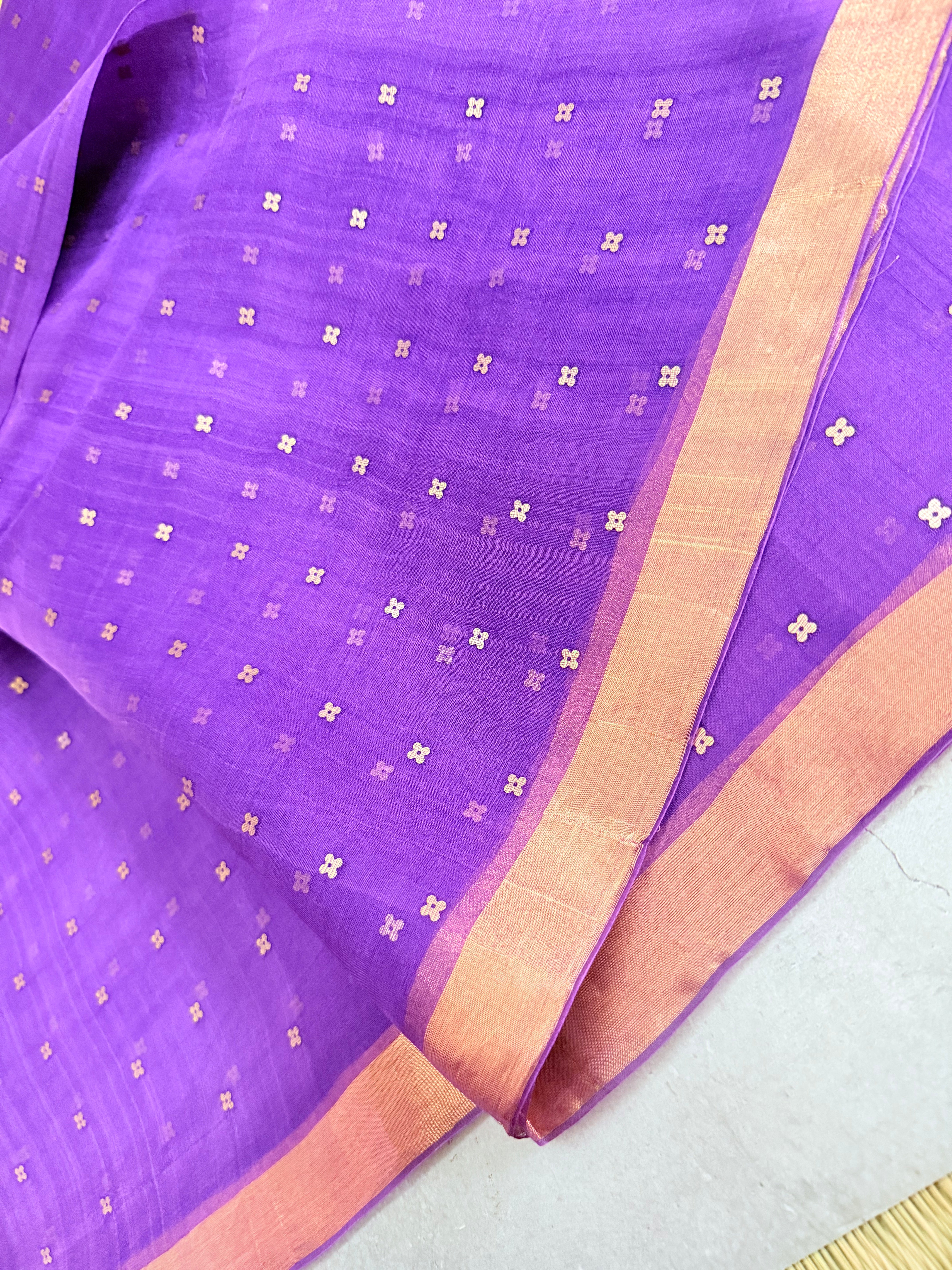 Parija | Purple Muslin Silk Saree