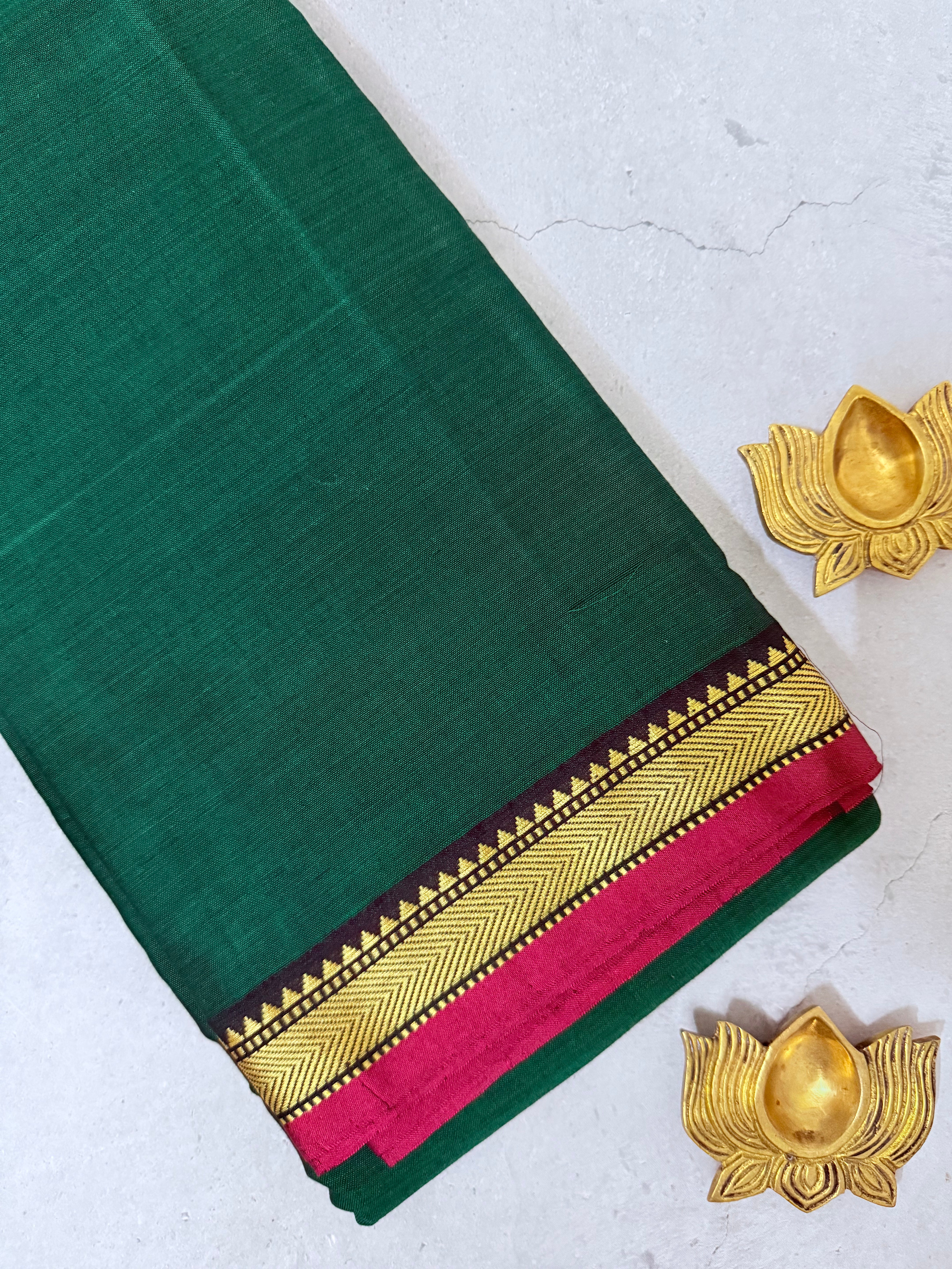 Madhavi | Green South Cotton Saree