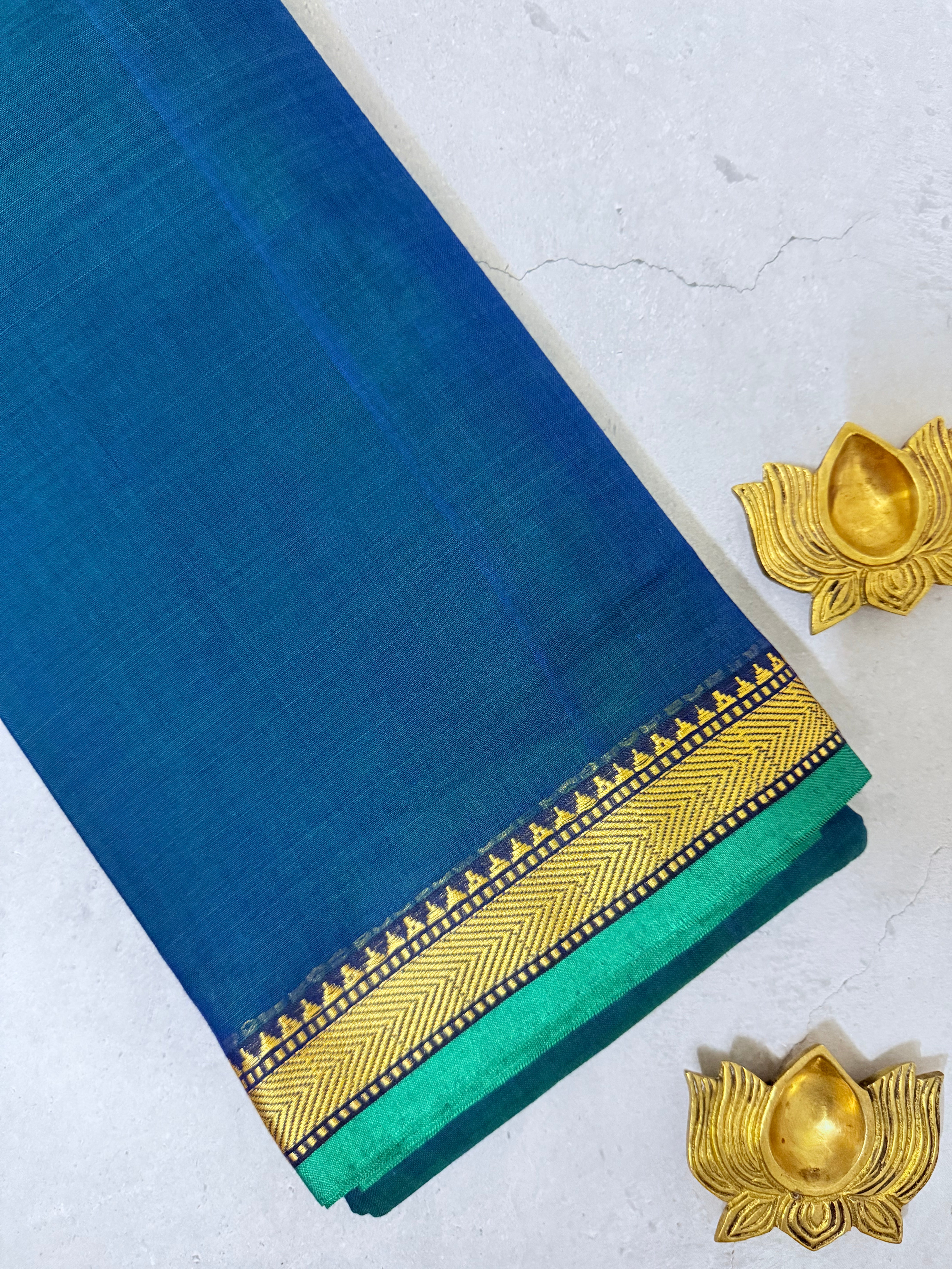 Hemangi | Peacock Green South Cotton Saree