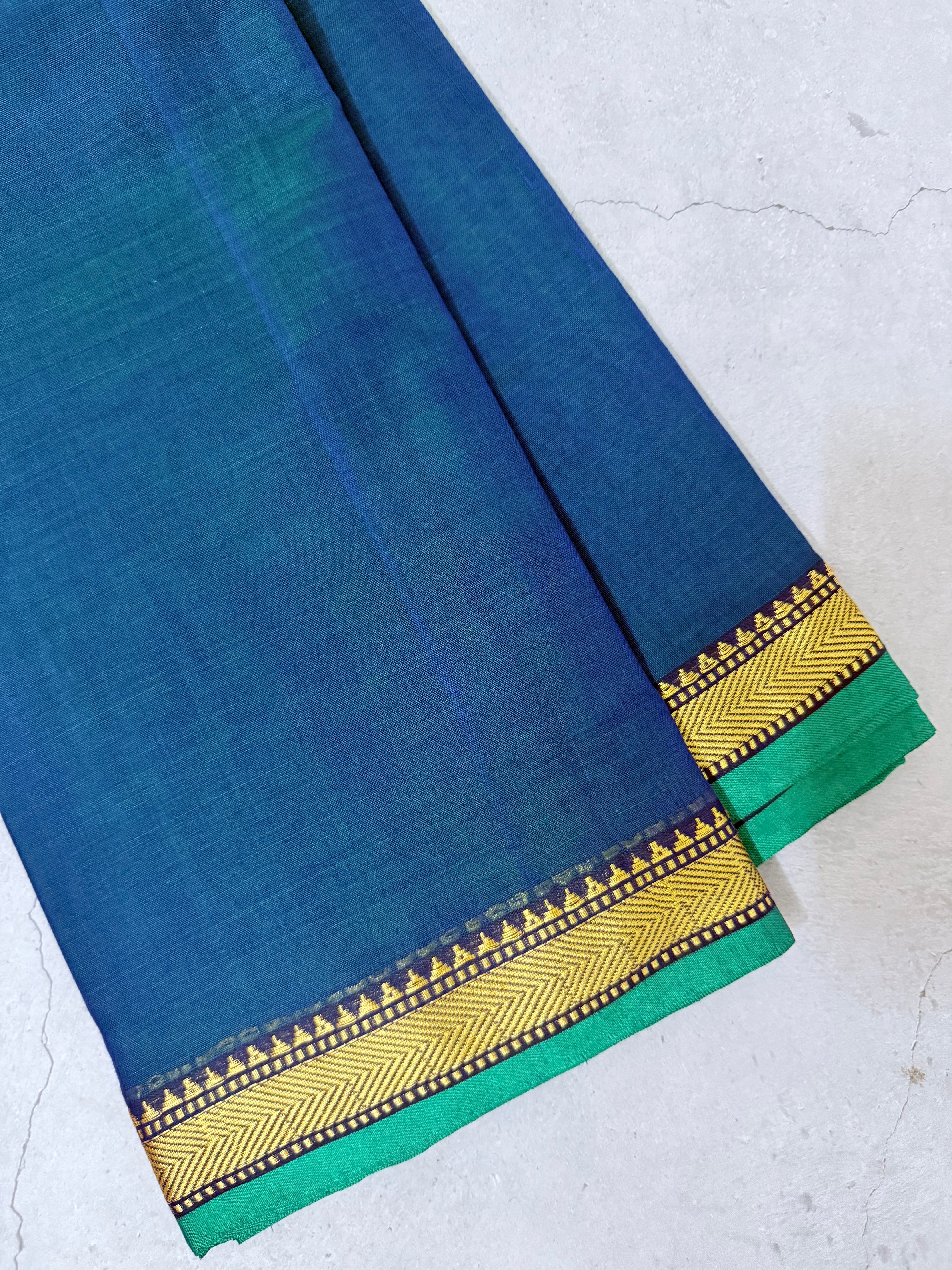 Hemangi | Peacock Green South Cotton Saree
