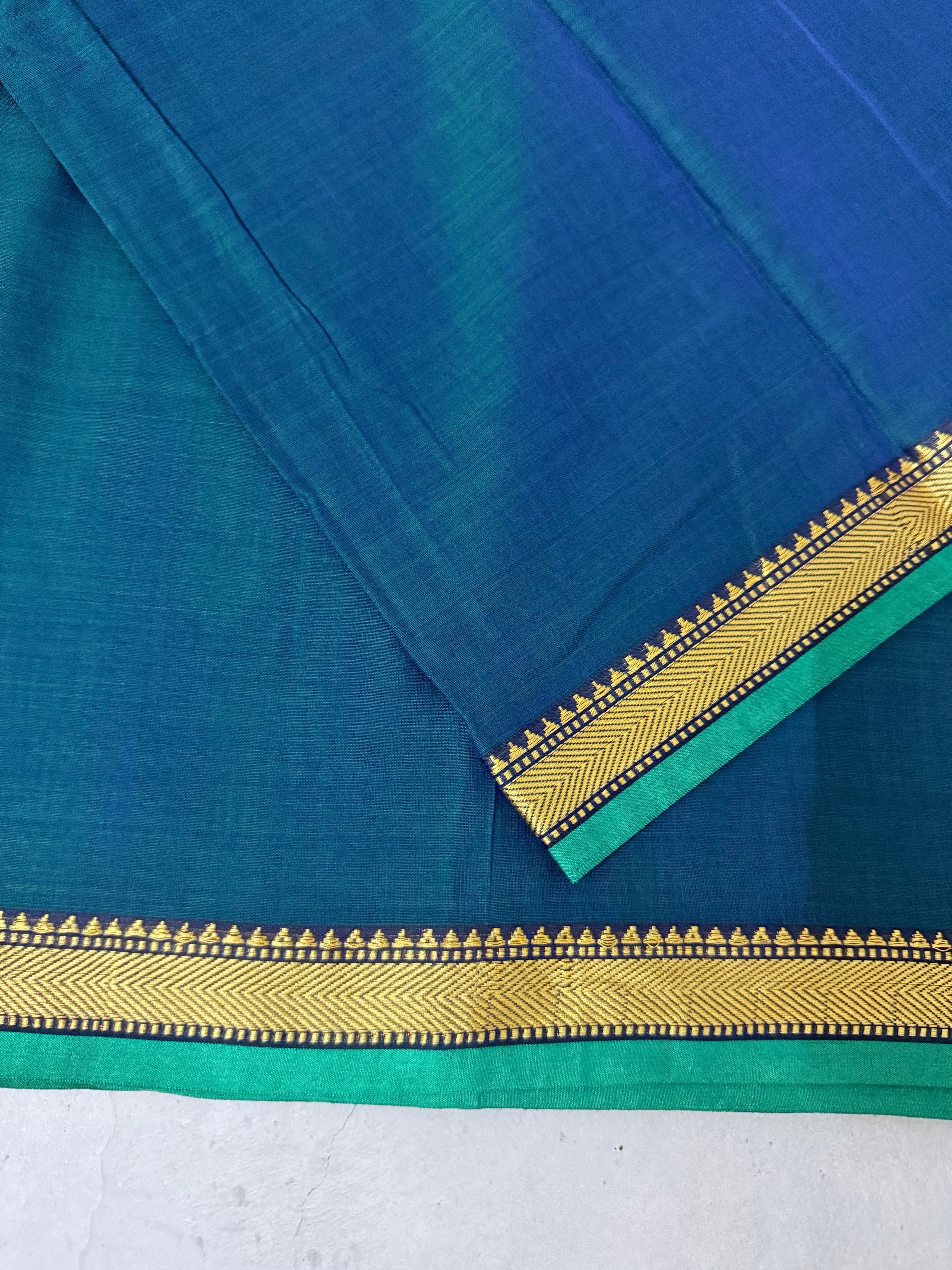 Hemangi | Peacock Green South Cotton Saree