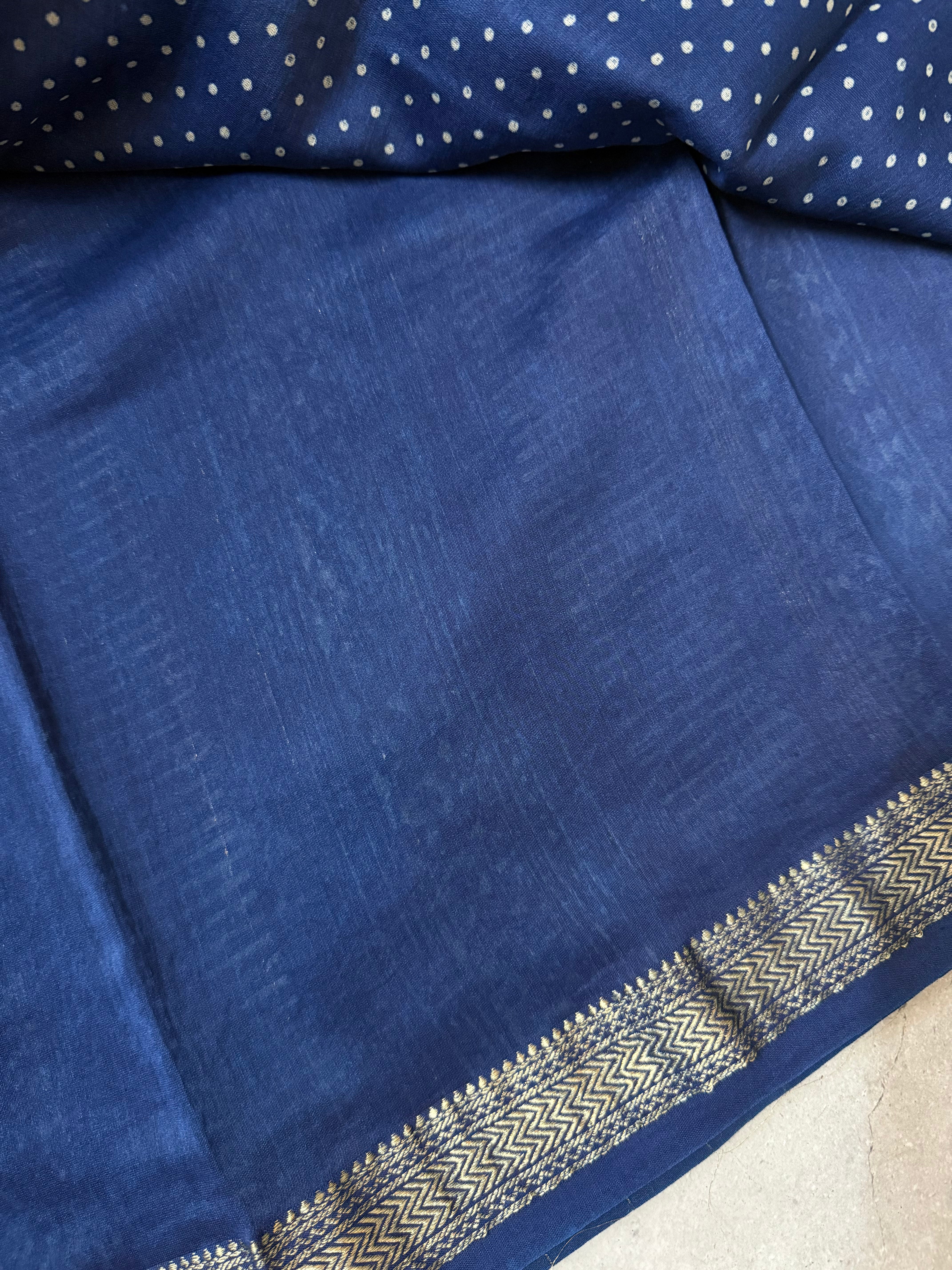 NayanThara| Indigo Akola Block Printed Maheshwari Saree