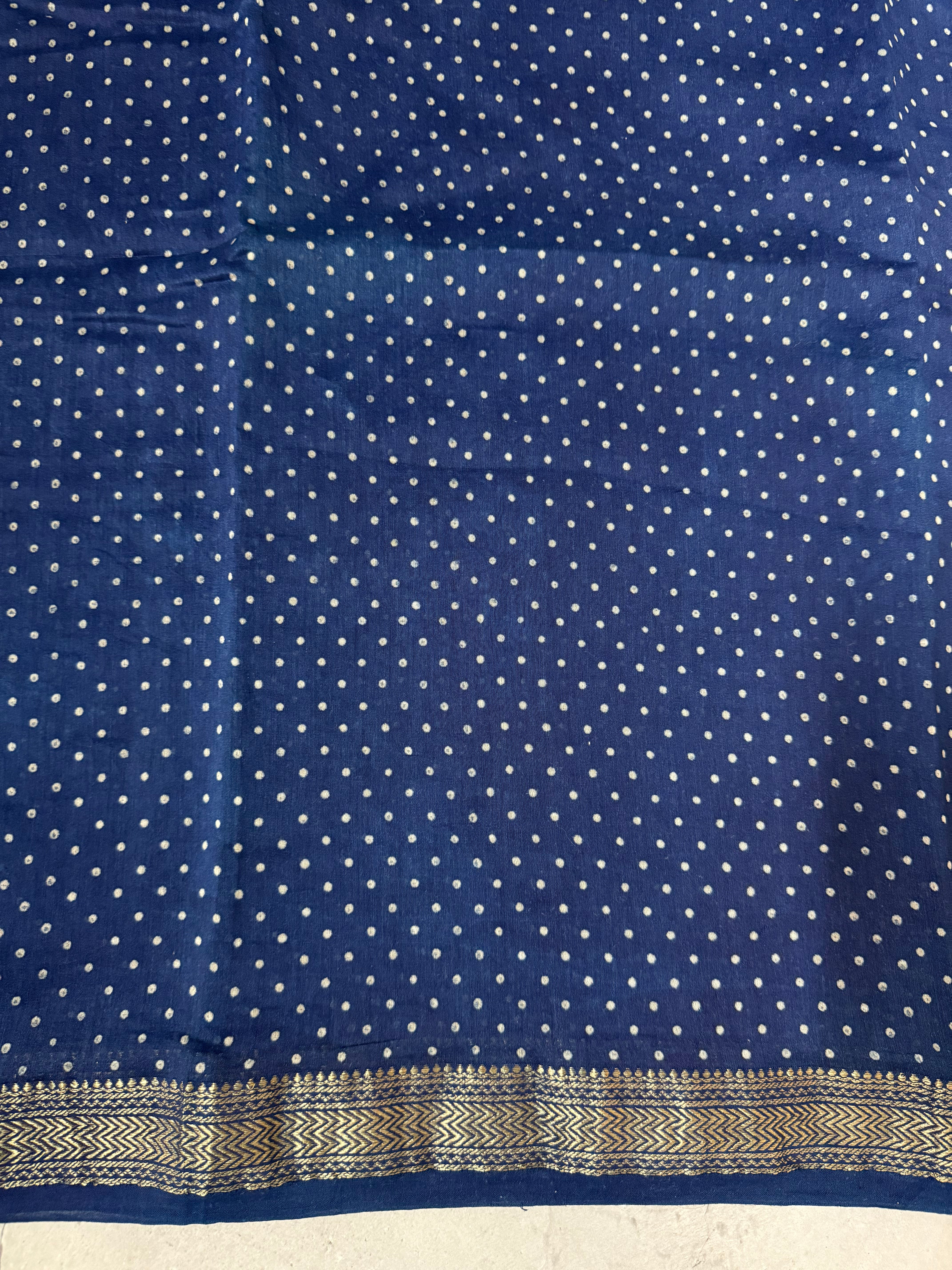 NayanThara| Indigo Akola Block Printed Maheshwari Saree