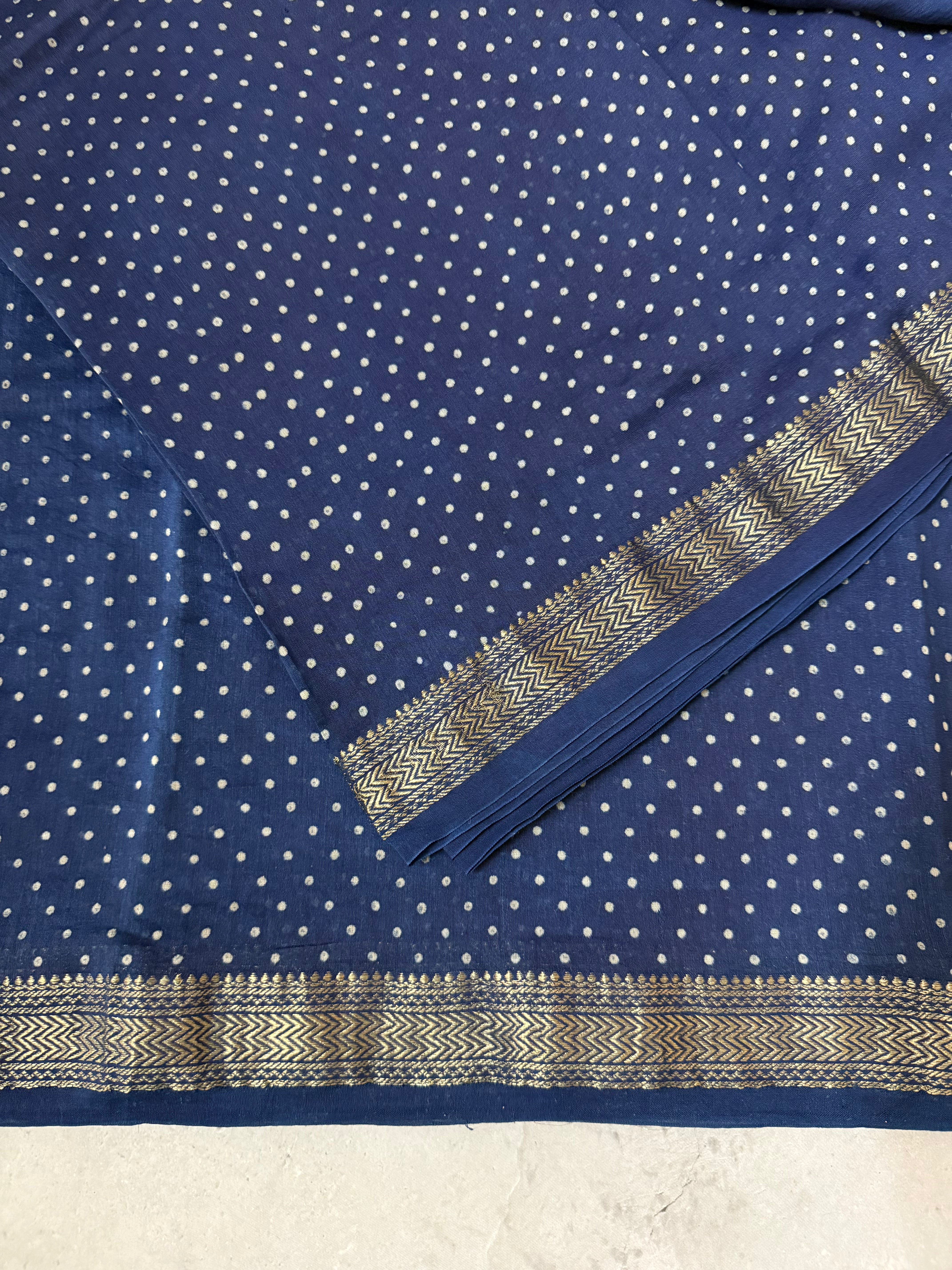 NayanThara| Indigo Akola Block Printed Maheshwari Saree