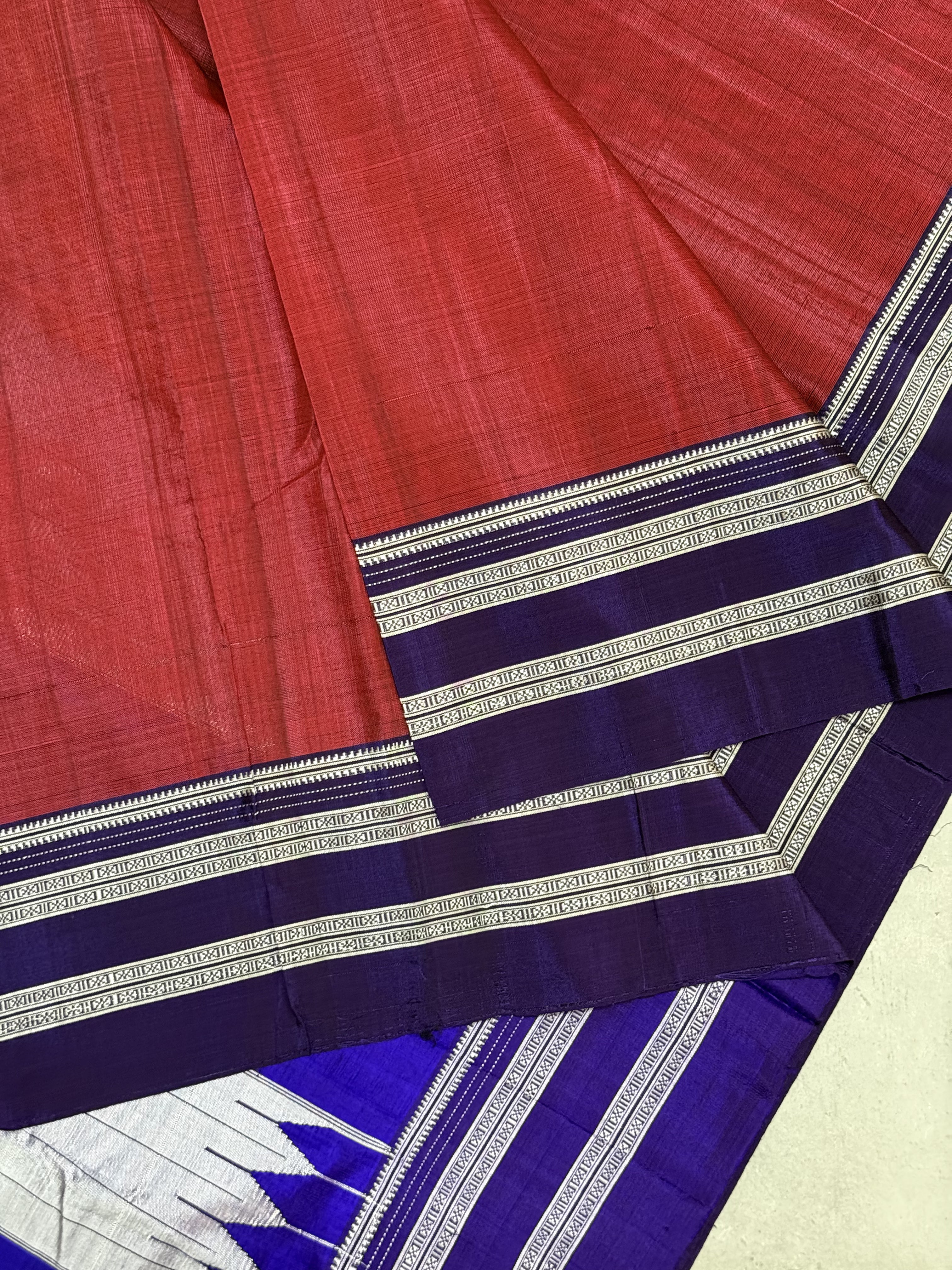 Aamrapali | Red and Purple Handloom Ilkal Saree