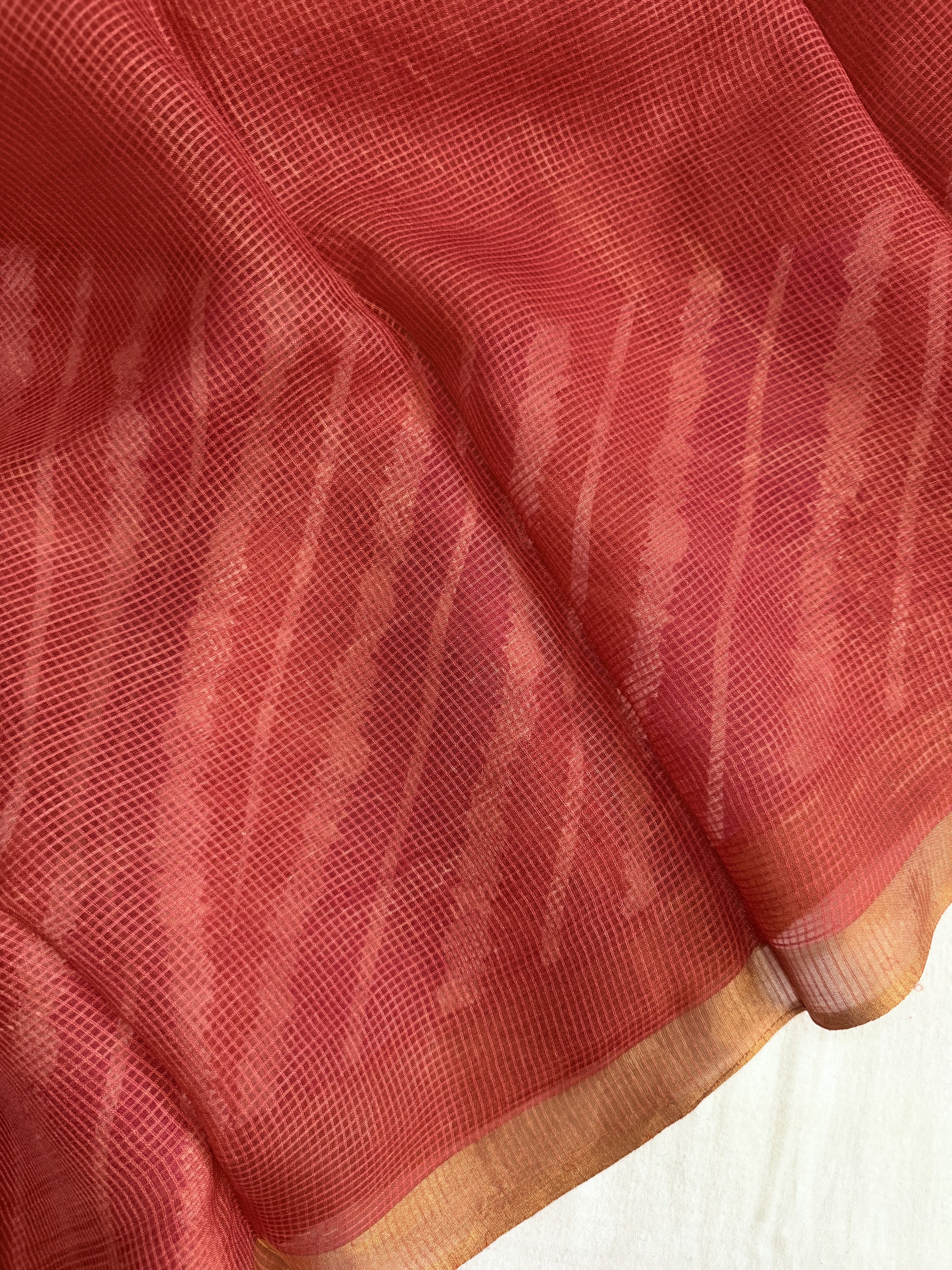 Heer | Pink and Orange Kota Tussar Silk Saree