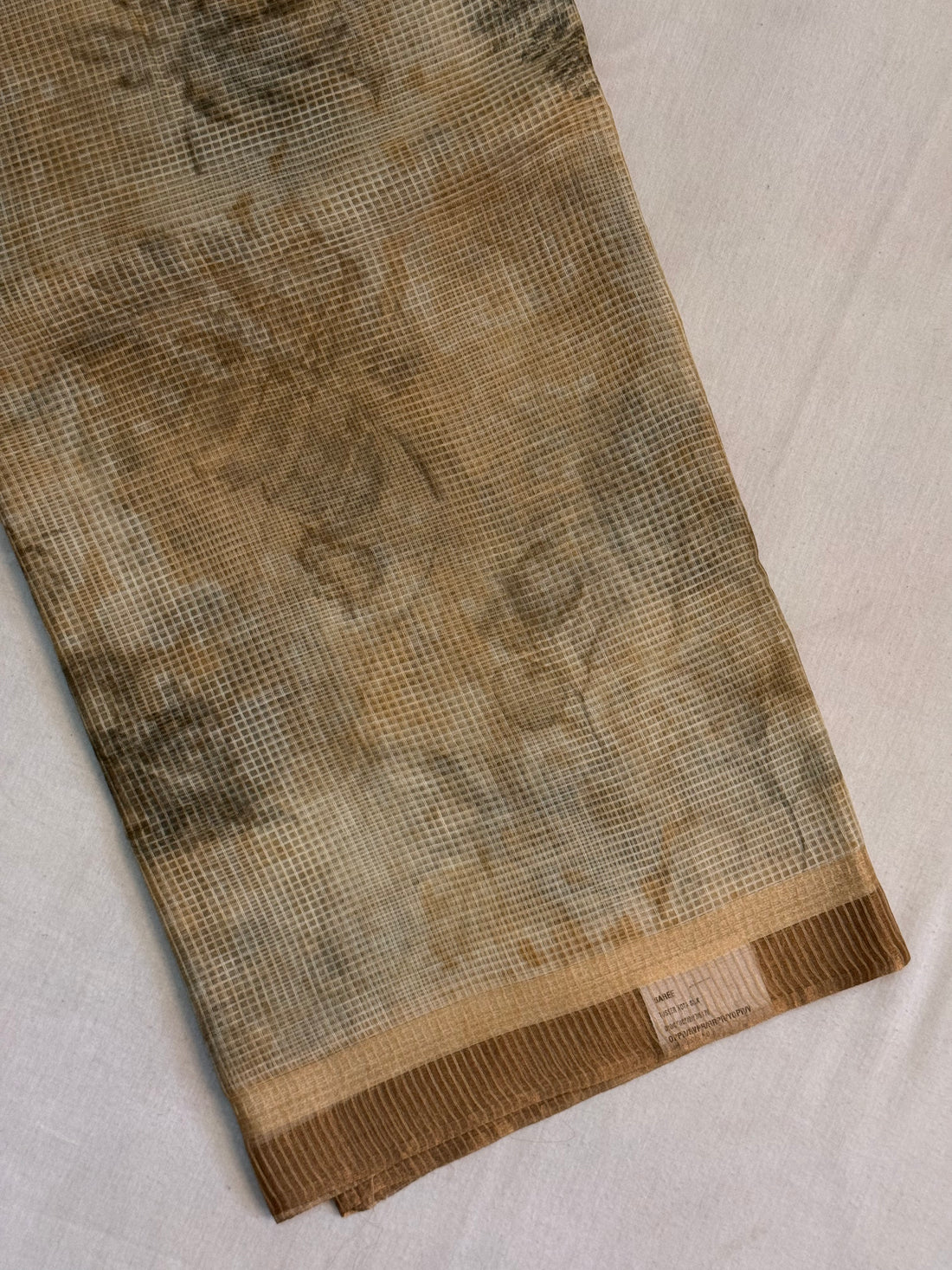 Swarnima | Gold and Beige Floral Printed Kota Tussar Silk Saree