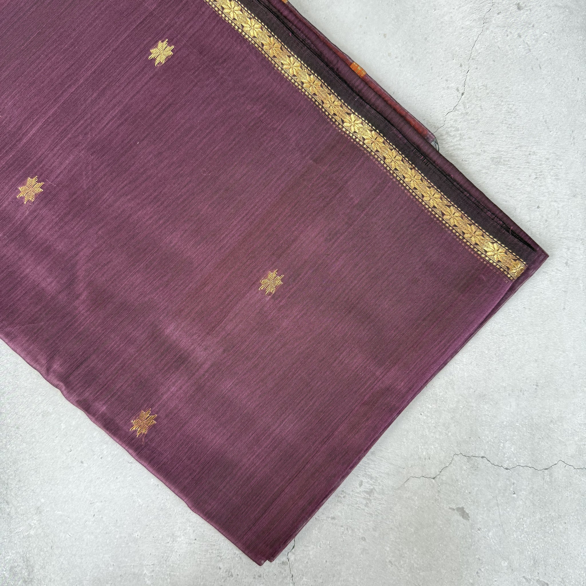 Jalaja| Brown And Mustard Maheshwari Silk Cotton Saree