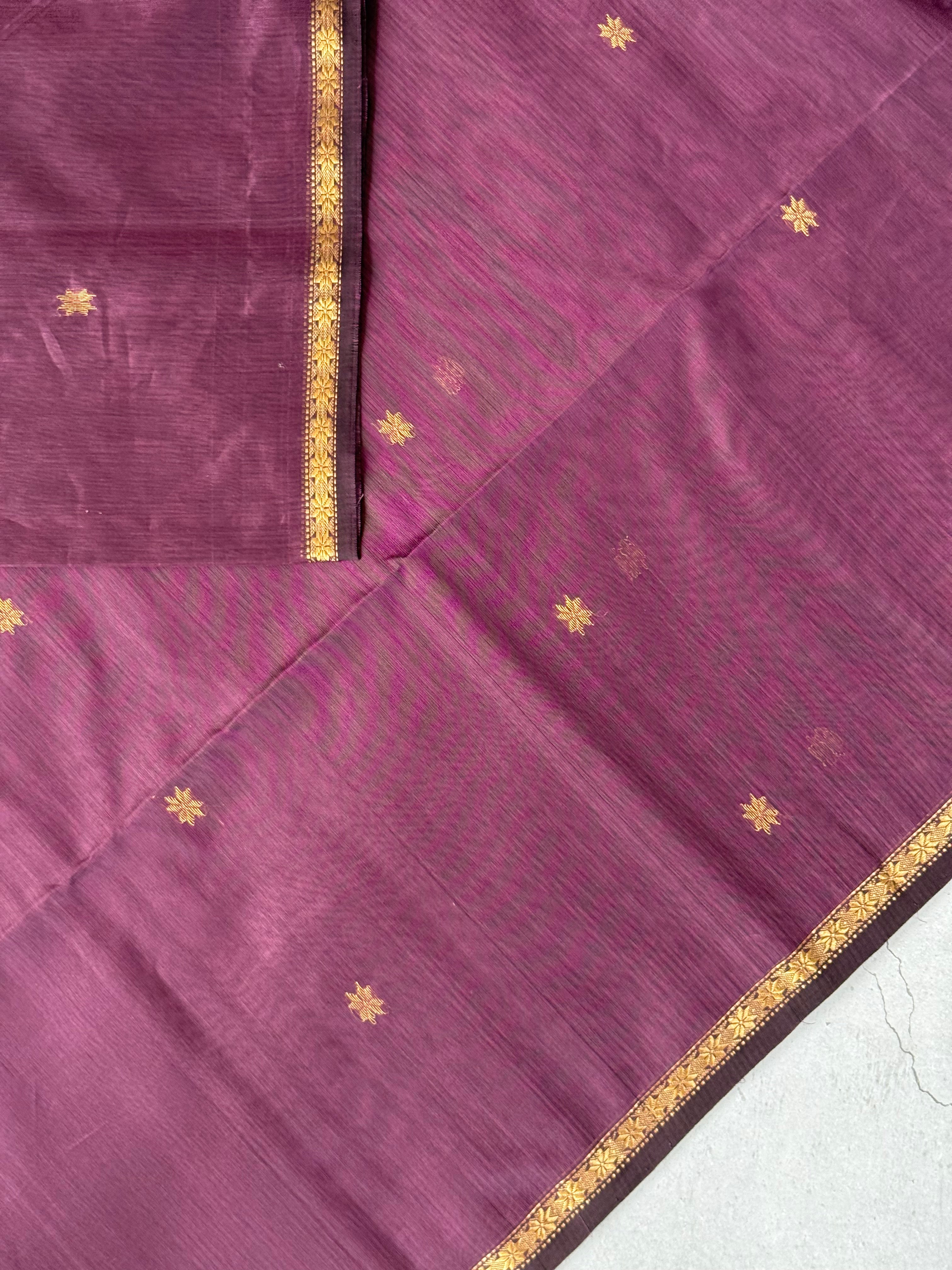 Jalaja| Brown And Mustard Maheshwari Silk Cotton Saree