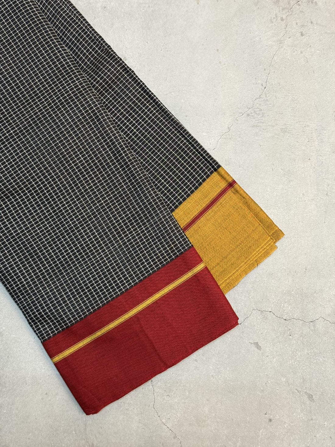Komalika | Red Yellow and Black Cotton Saree