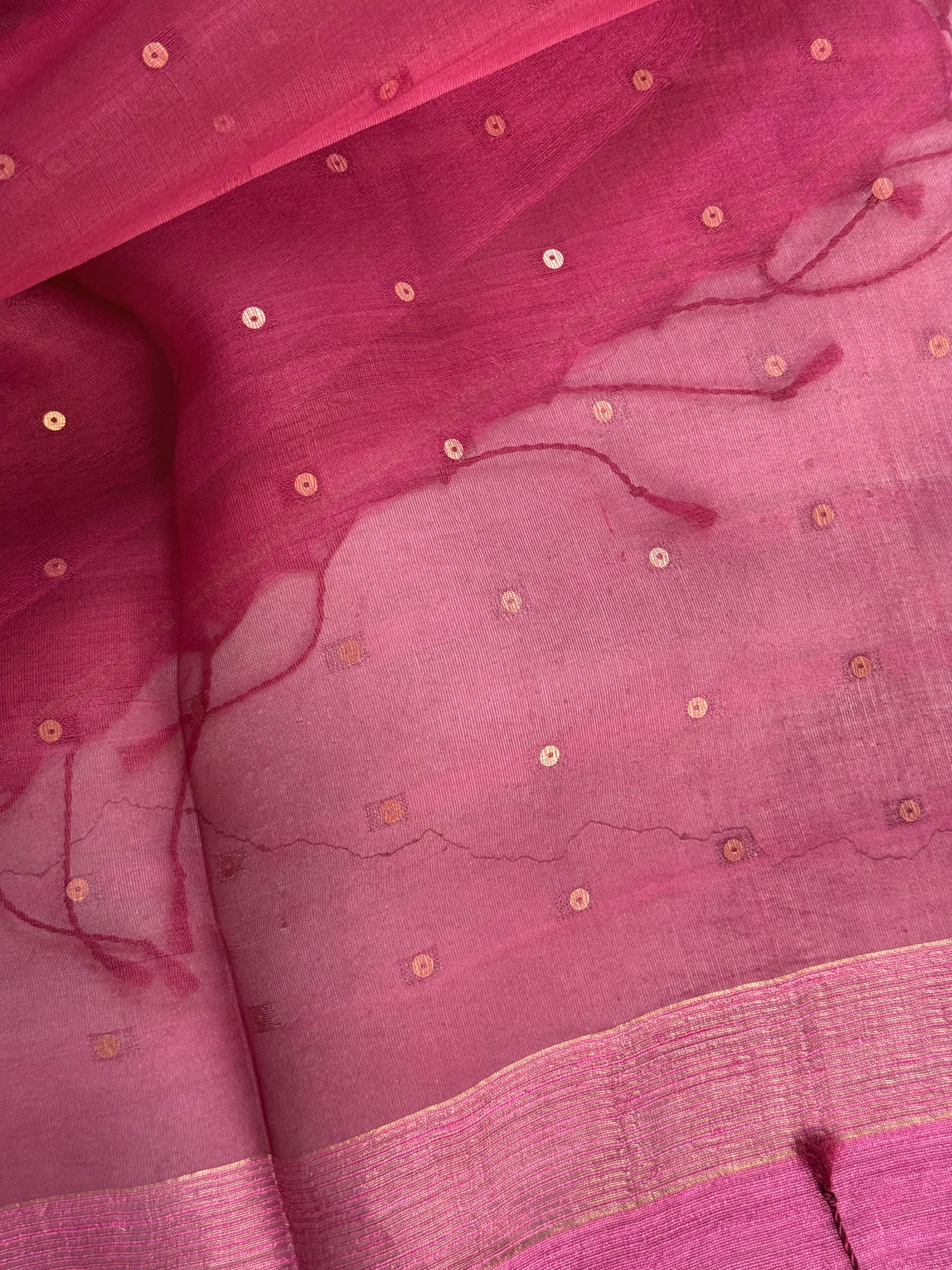 Manjulika | Pink Muslin Silk Saree