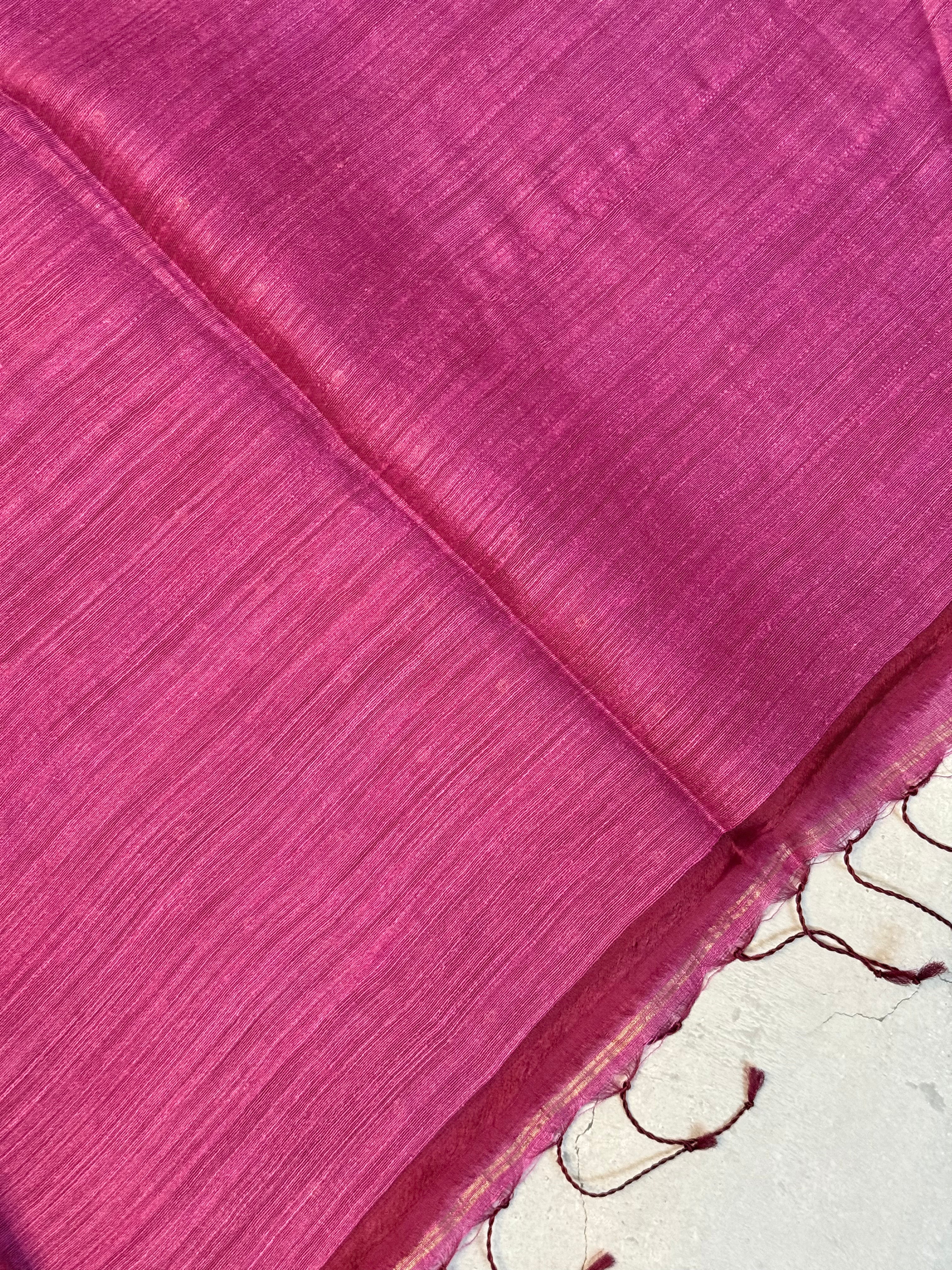 Manjulika | Pink Muslin Silk Saree