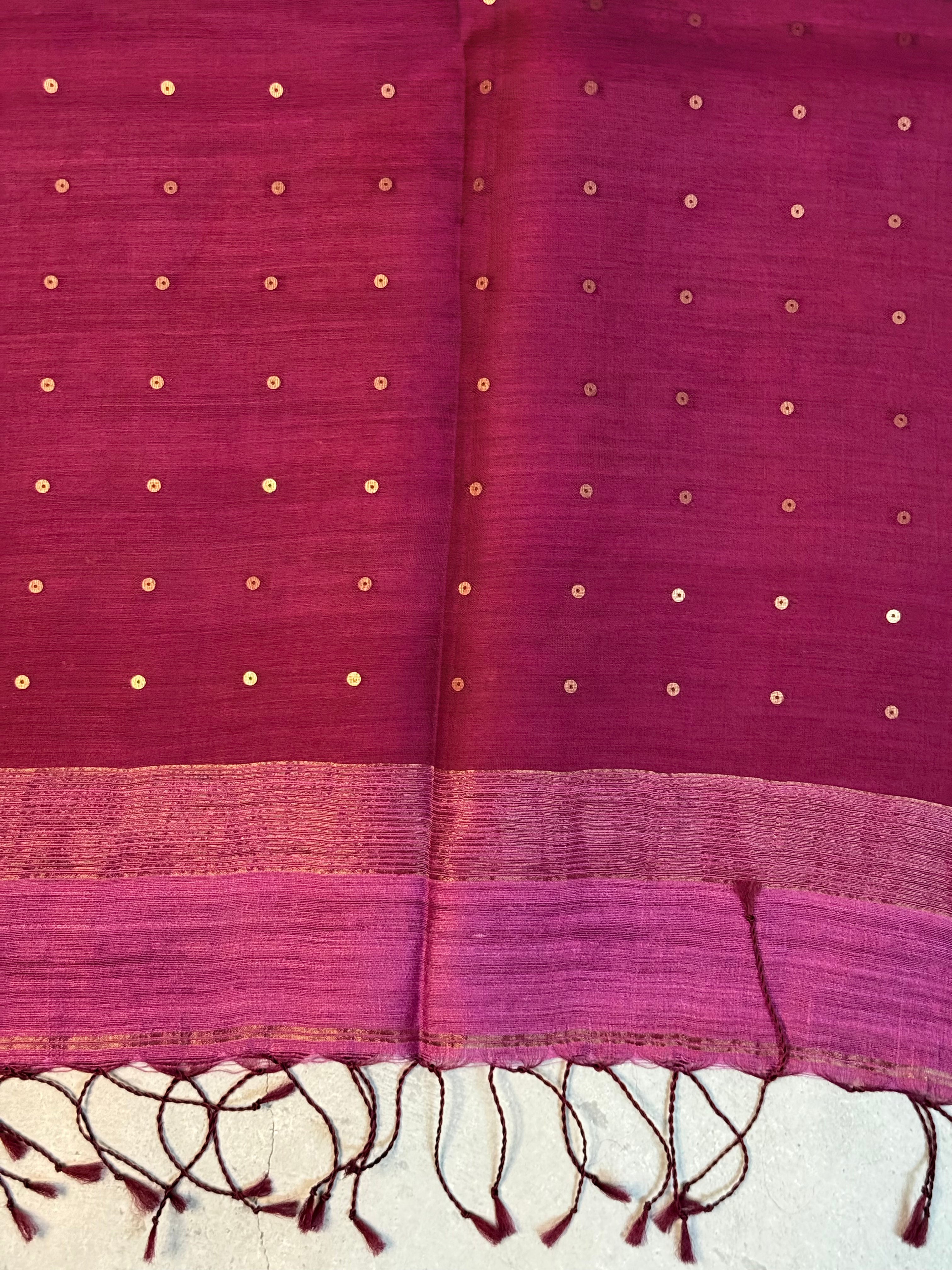 Manjulika | Pink Muslin Silk Saree