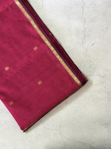 Menaka | Pink And Black Maheshwari Silk Cotton Saree