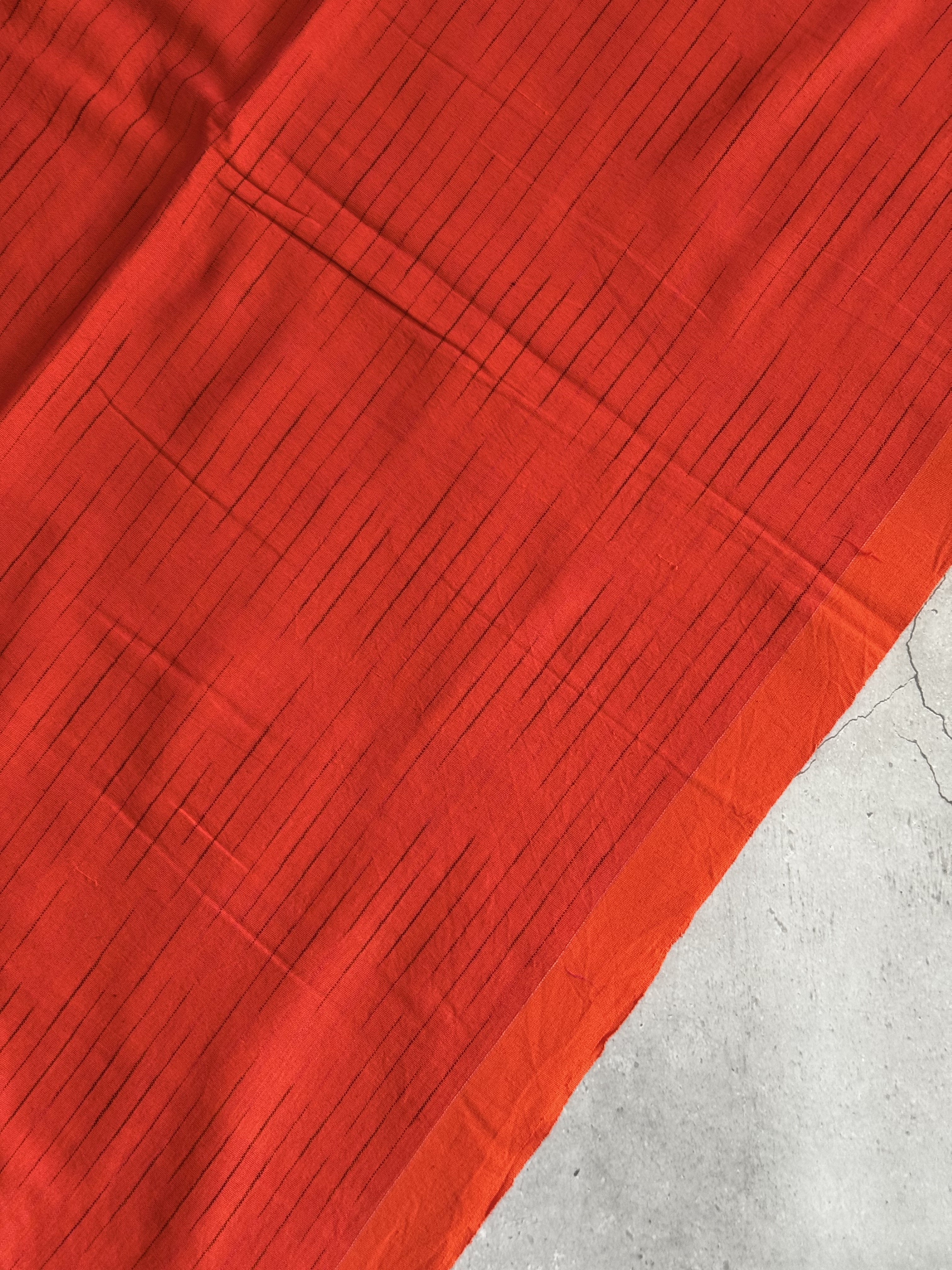 Mrinalini | Pink and Orange Broken Checks Bengal Cotton Saree