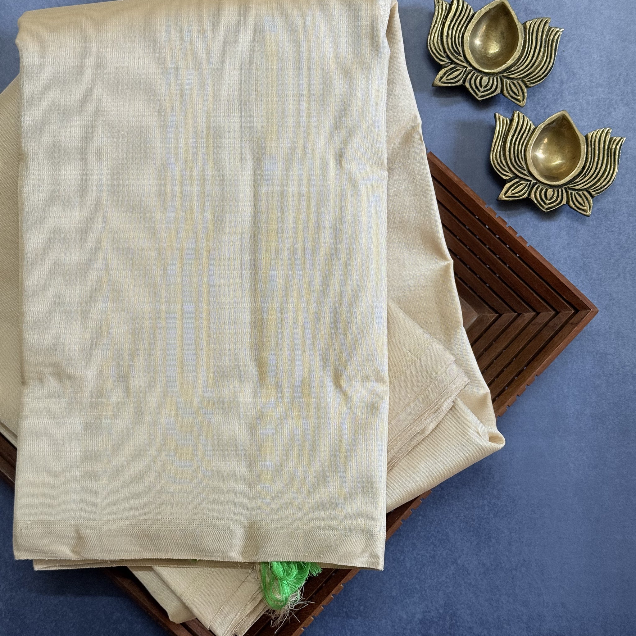 Nakshatra | White and Green Kanjivaram Silk Saree