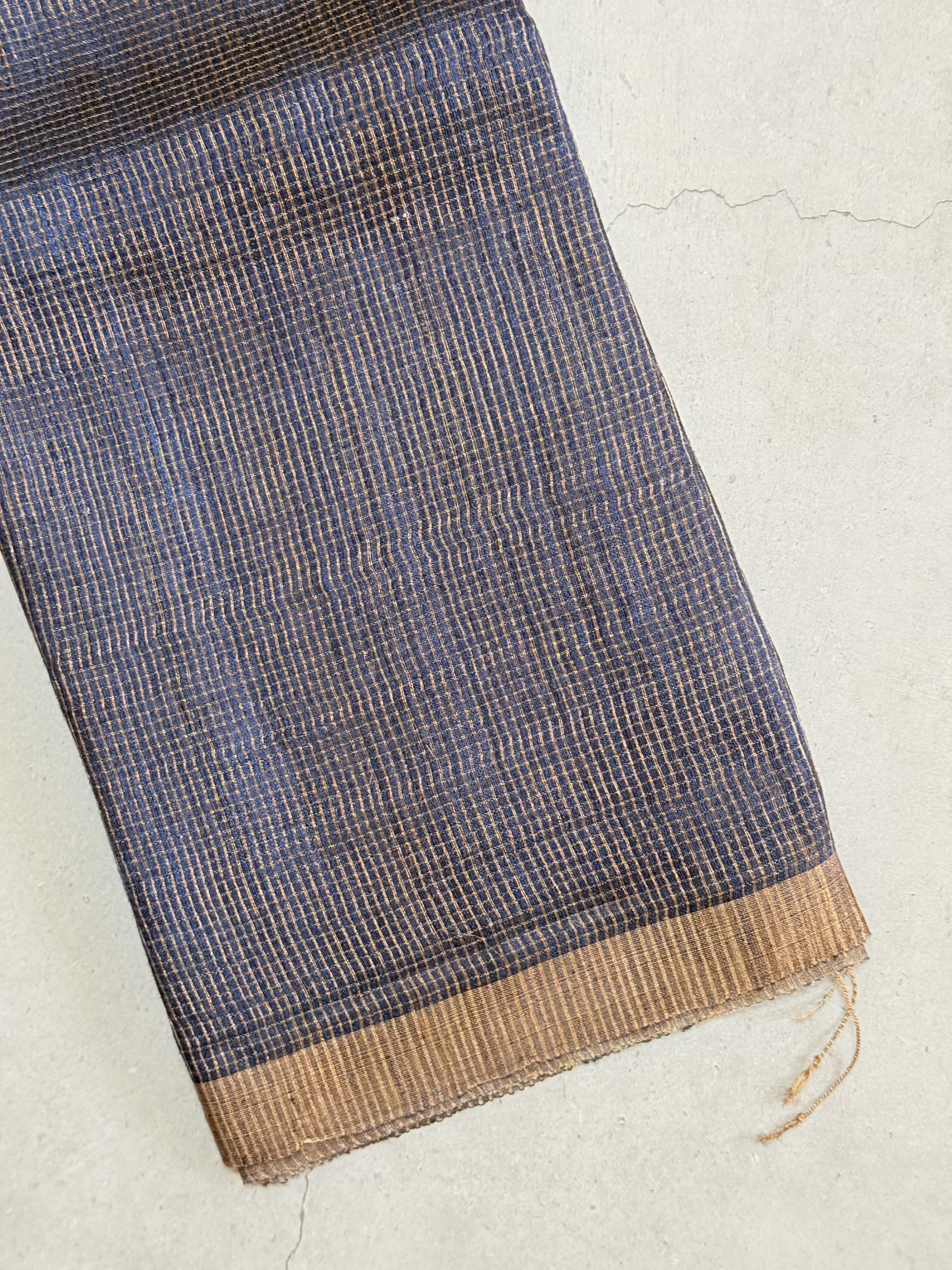 Nalini | Navy Blue Matka Tussar Silk Saree