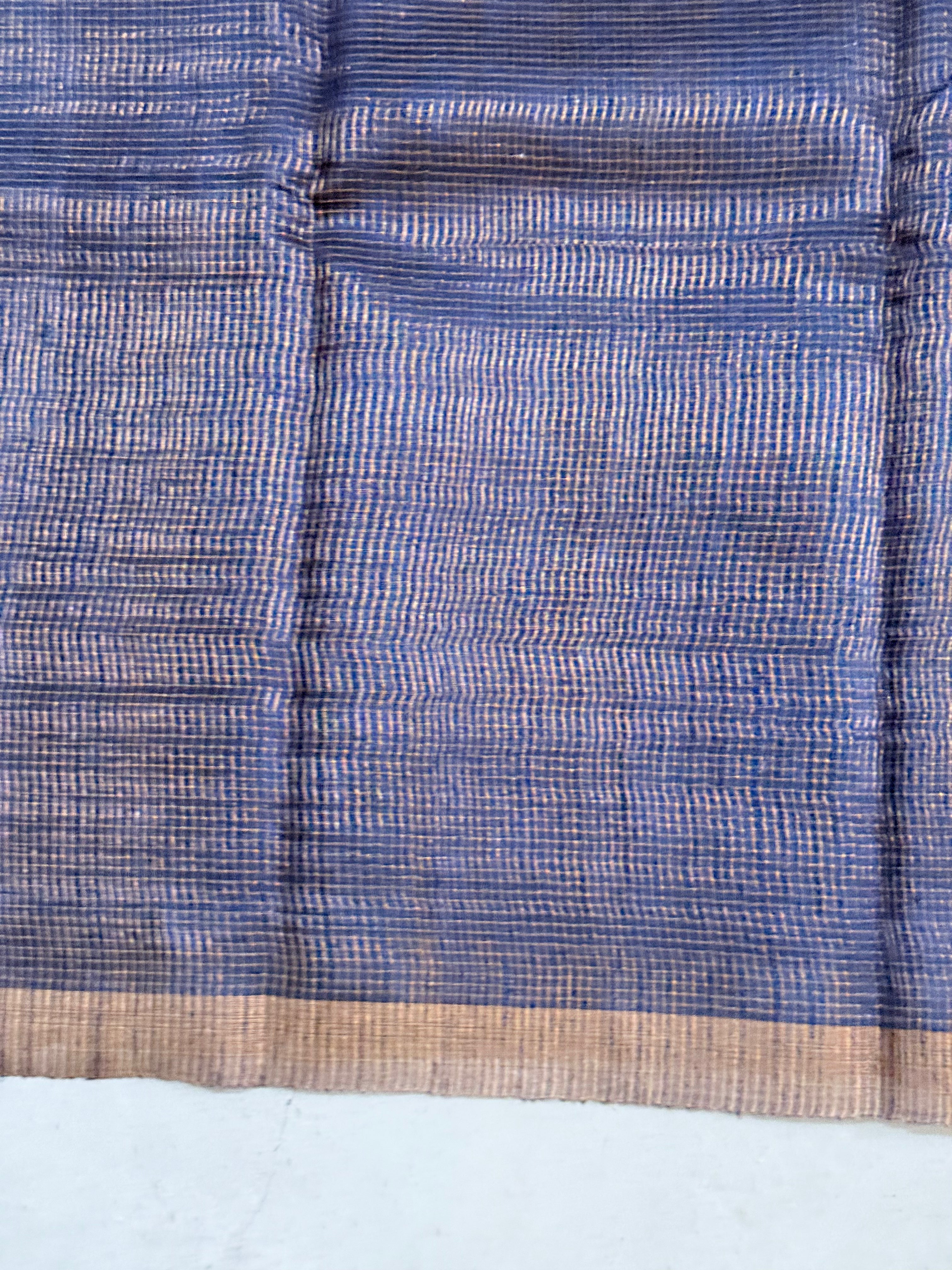 Nalini | Navy Blue Matka Tussar Silk Saree
