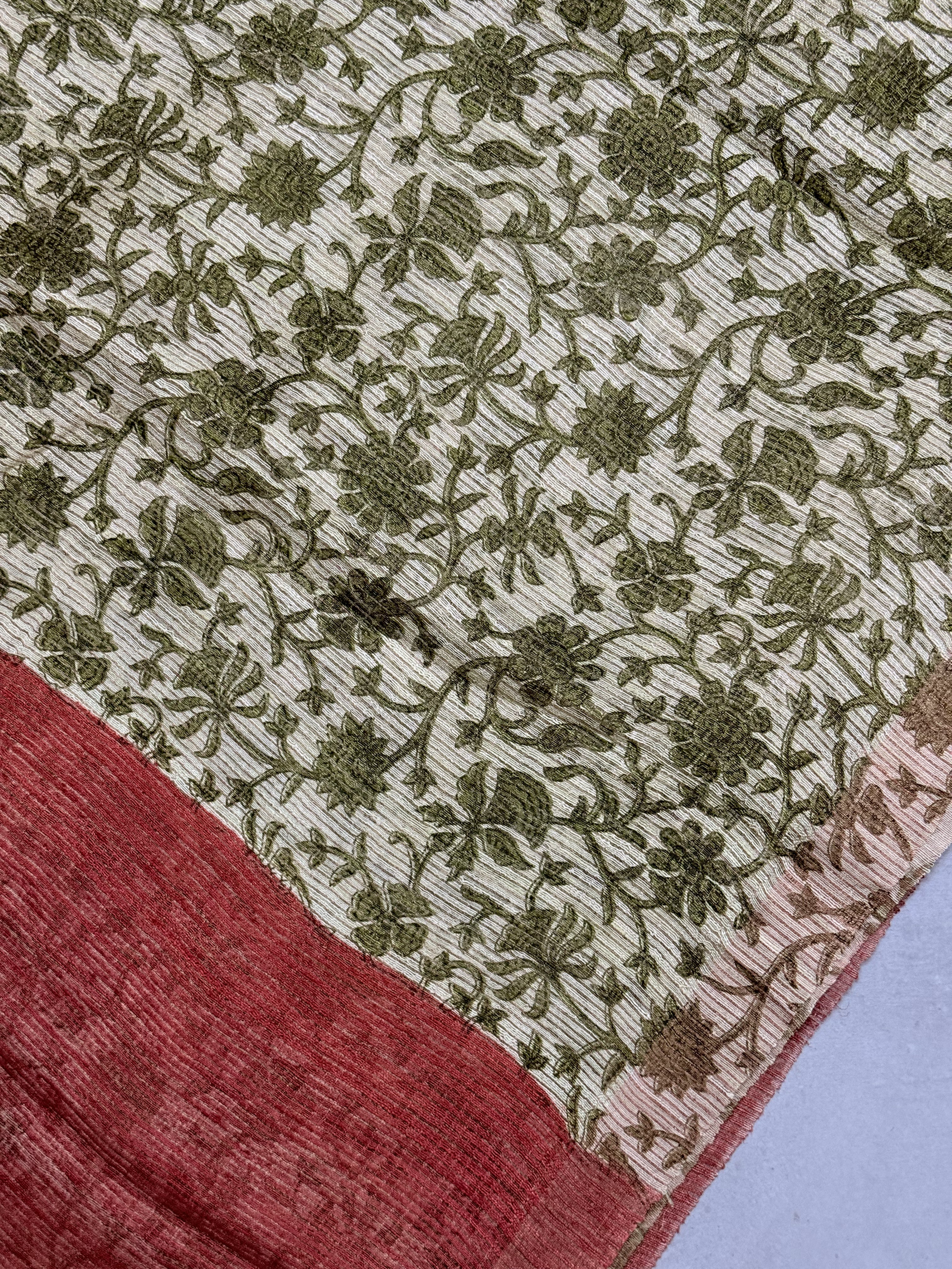 Rajatha | Burnt Orange Matka Tussar Silk Saree