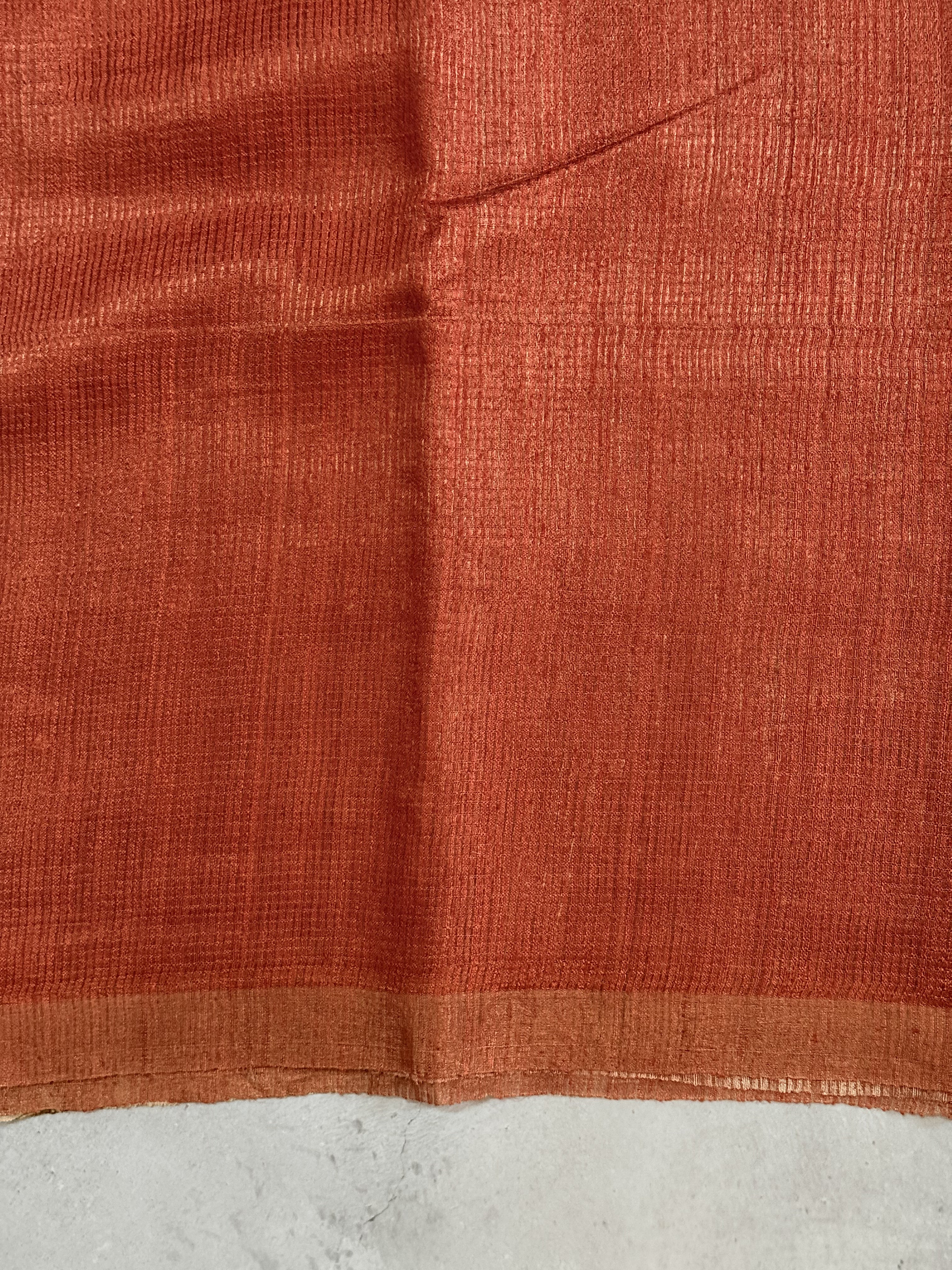 Rajatha | Burnt Orange Matka Tussar Silk Saree