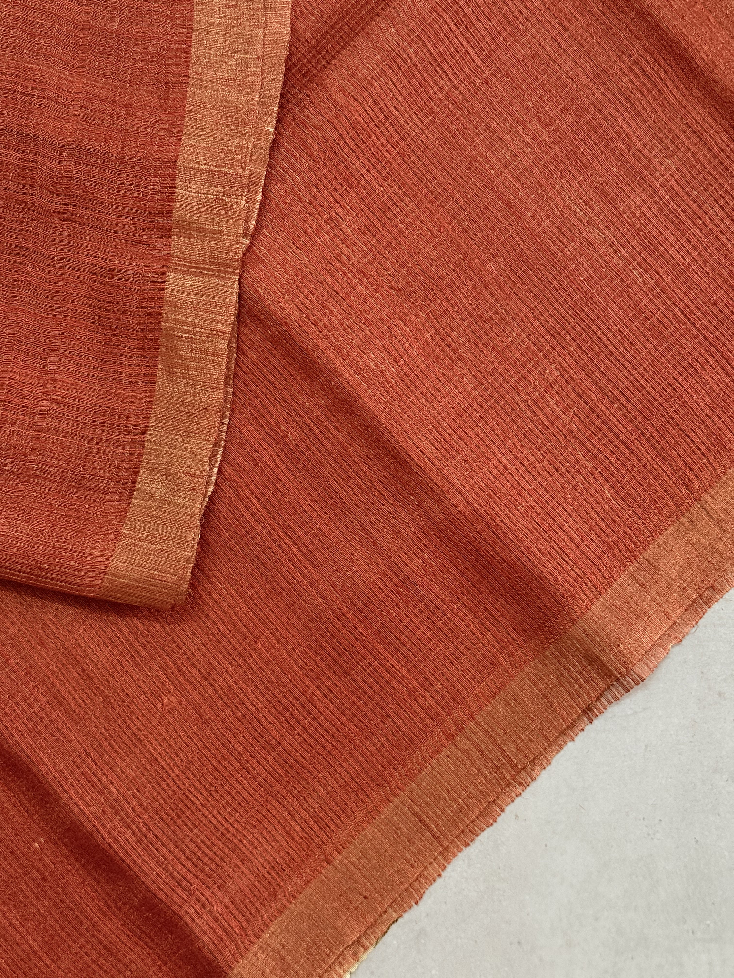 Rajatha | Burnt Orange Matka Tussar Silk Saree