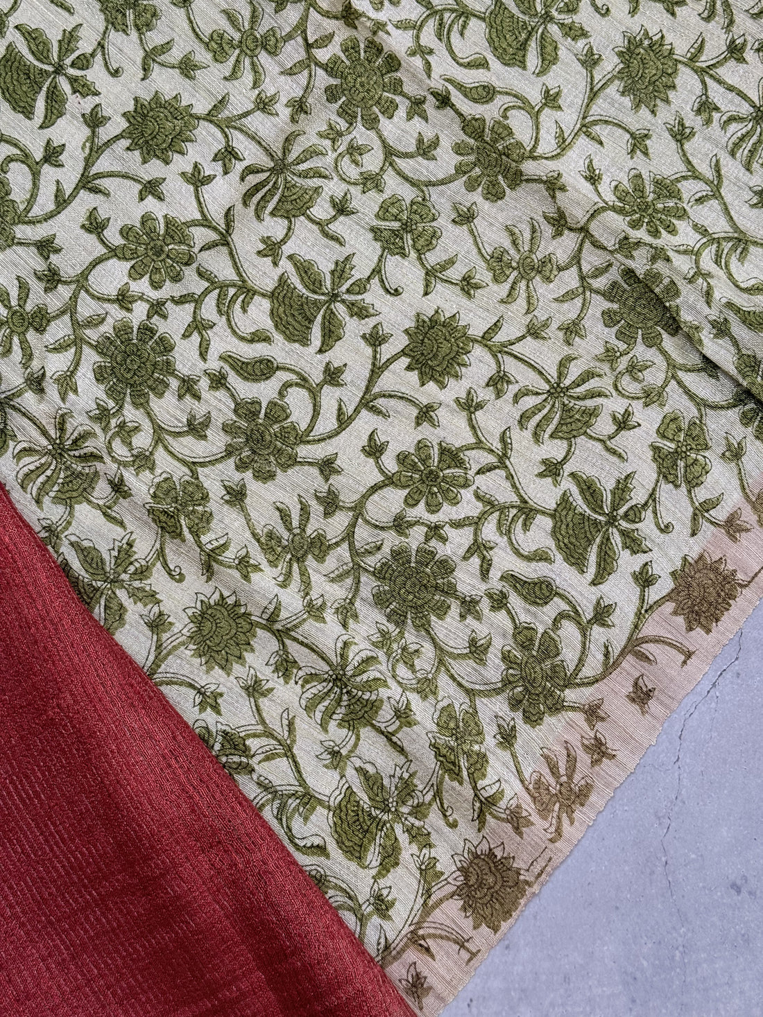 Rajatha | Burnt Orange Matka Tussar Silk Saree