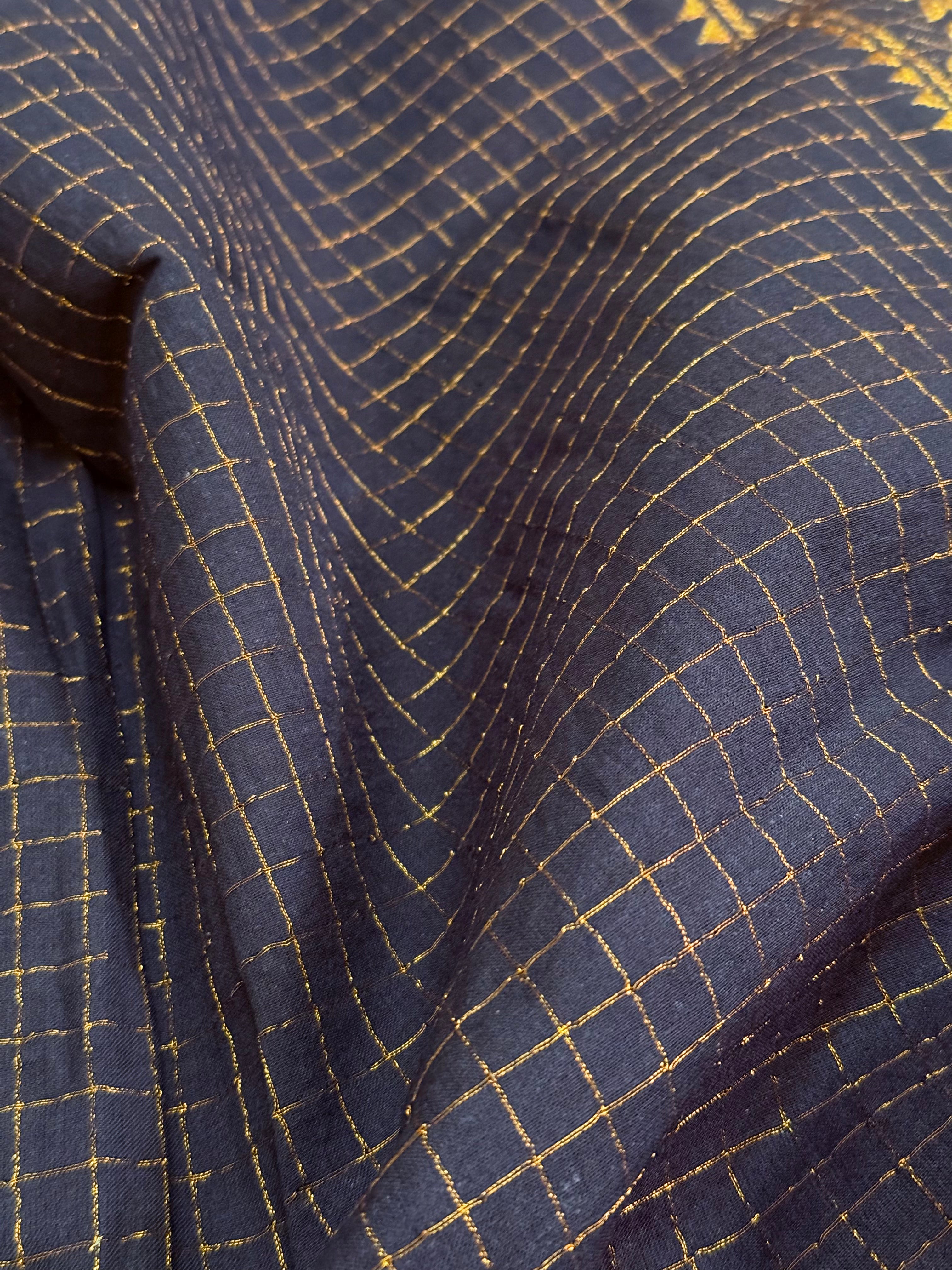 Saadhana | Black and Gold Sungudi Cotton Saree