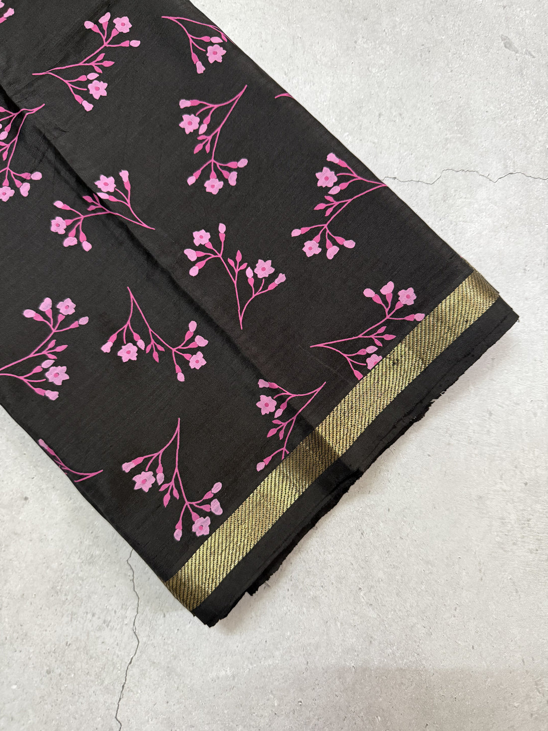 Saanvi | Handcrafted Block-Printed Kanjivaram Saree