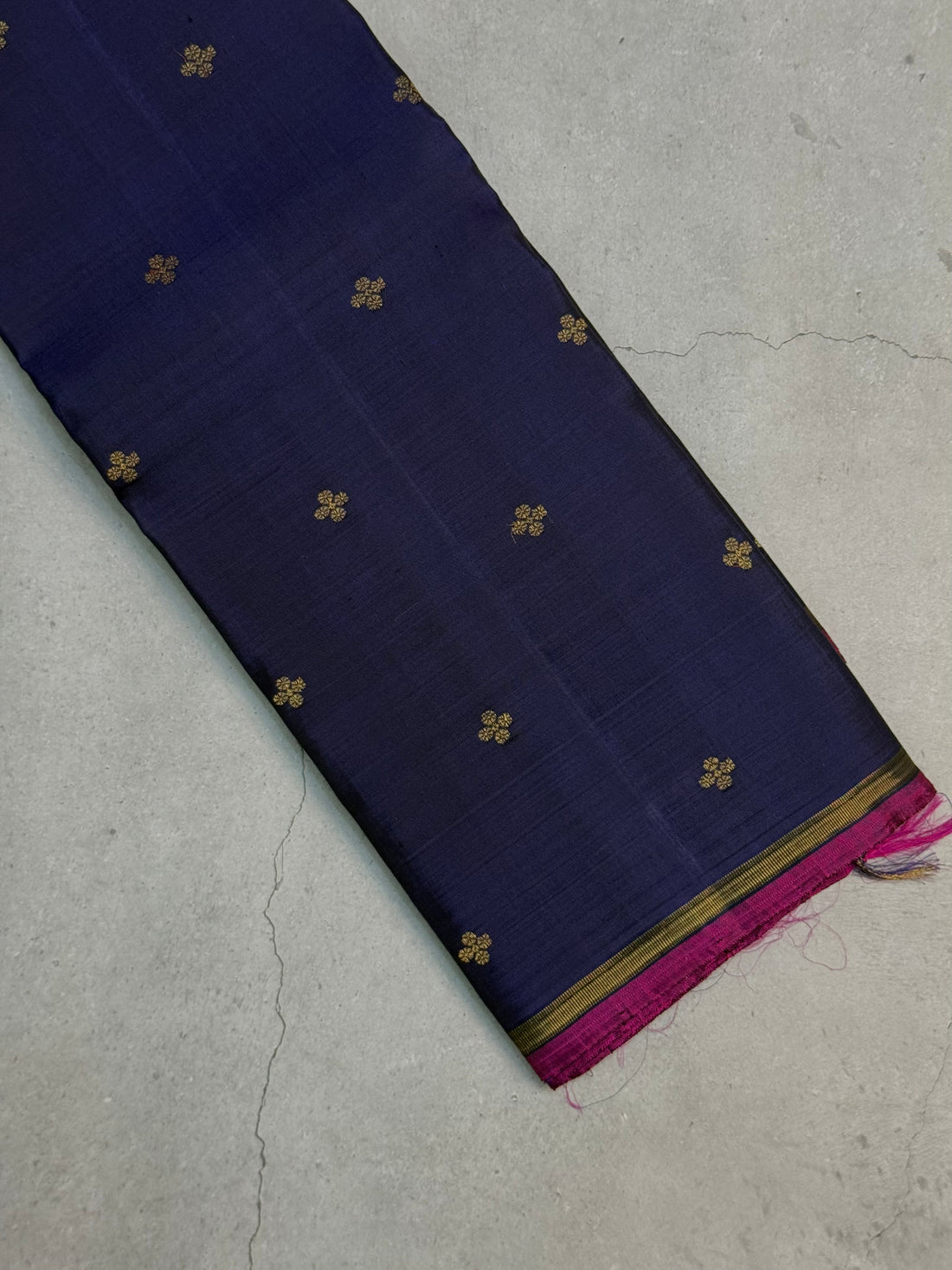 Tilottama | Navy Blue and Magenta Kanjivaram Silk Saree