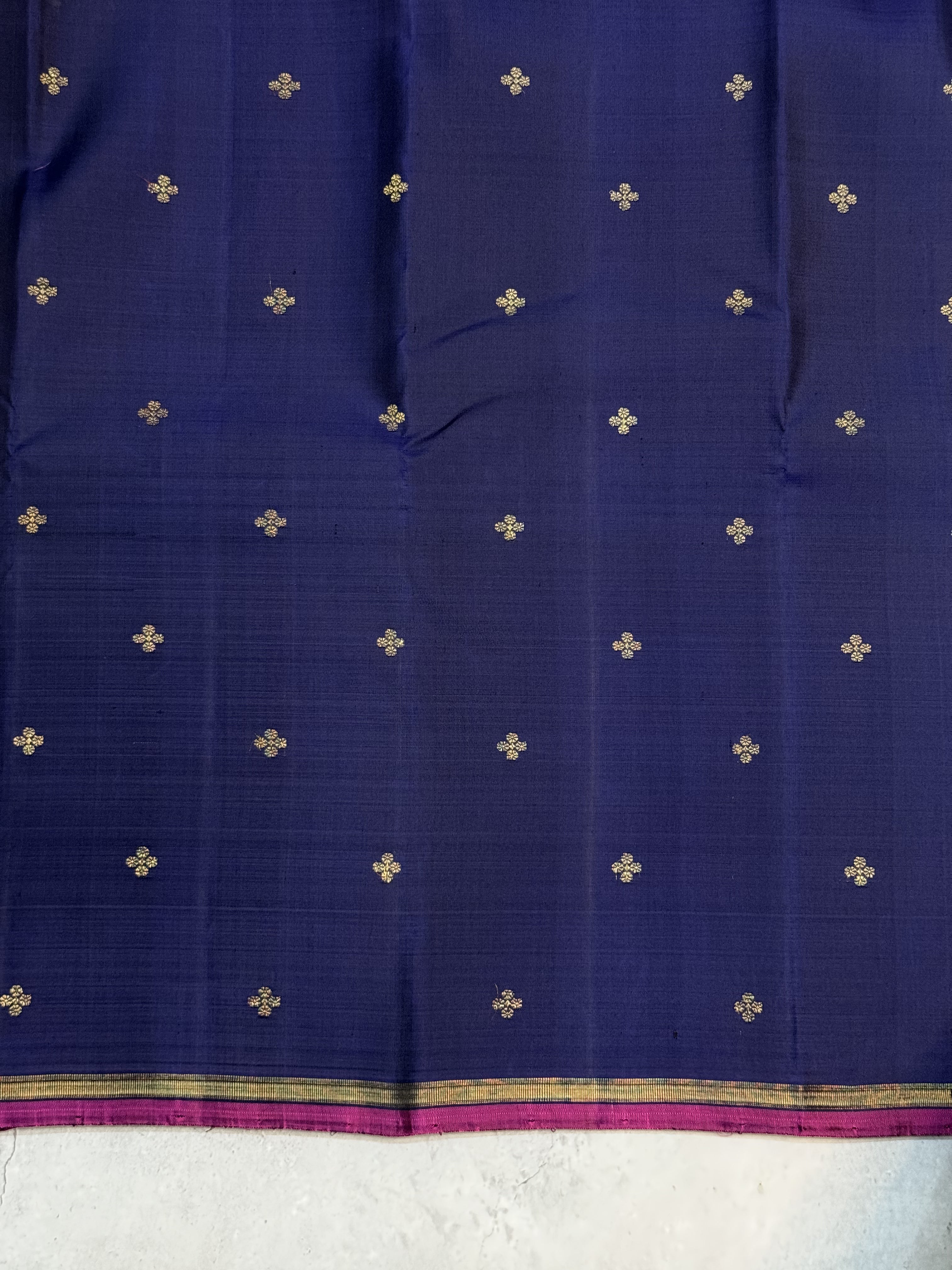 Tilottama | Navy Blue and Magenta Kanjivaram Silk Saree