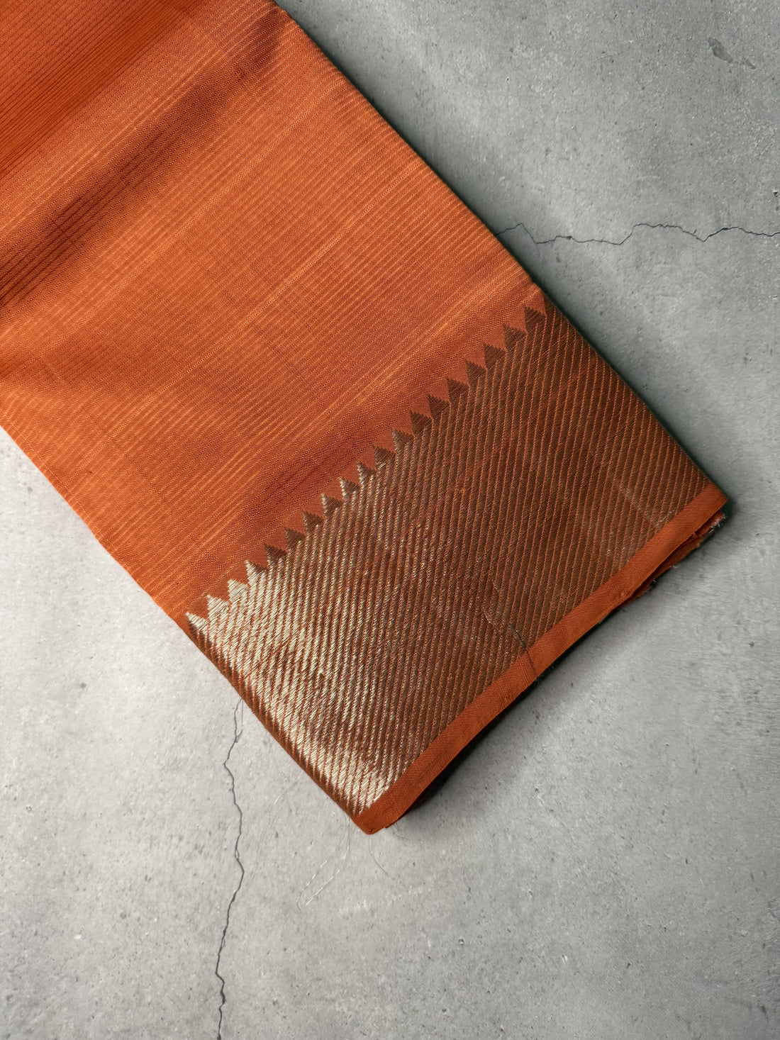 Tanaya | Orange Mangalagiri Silk Cotton Saree