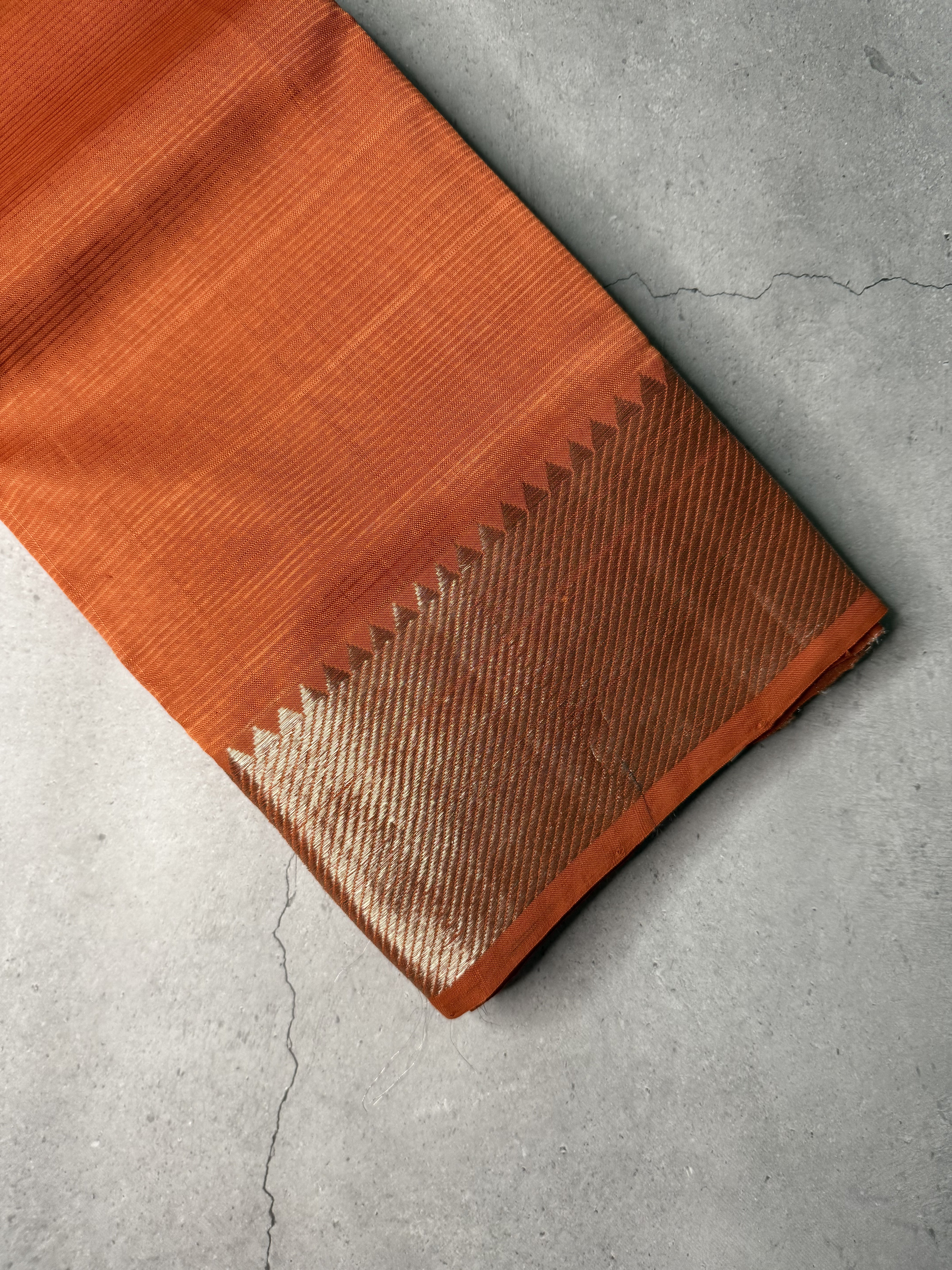 Tanaya | Orange Mangalagiri Silk Cotton Saree