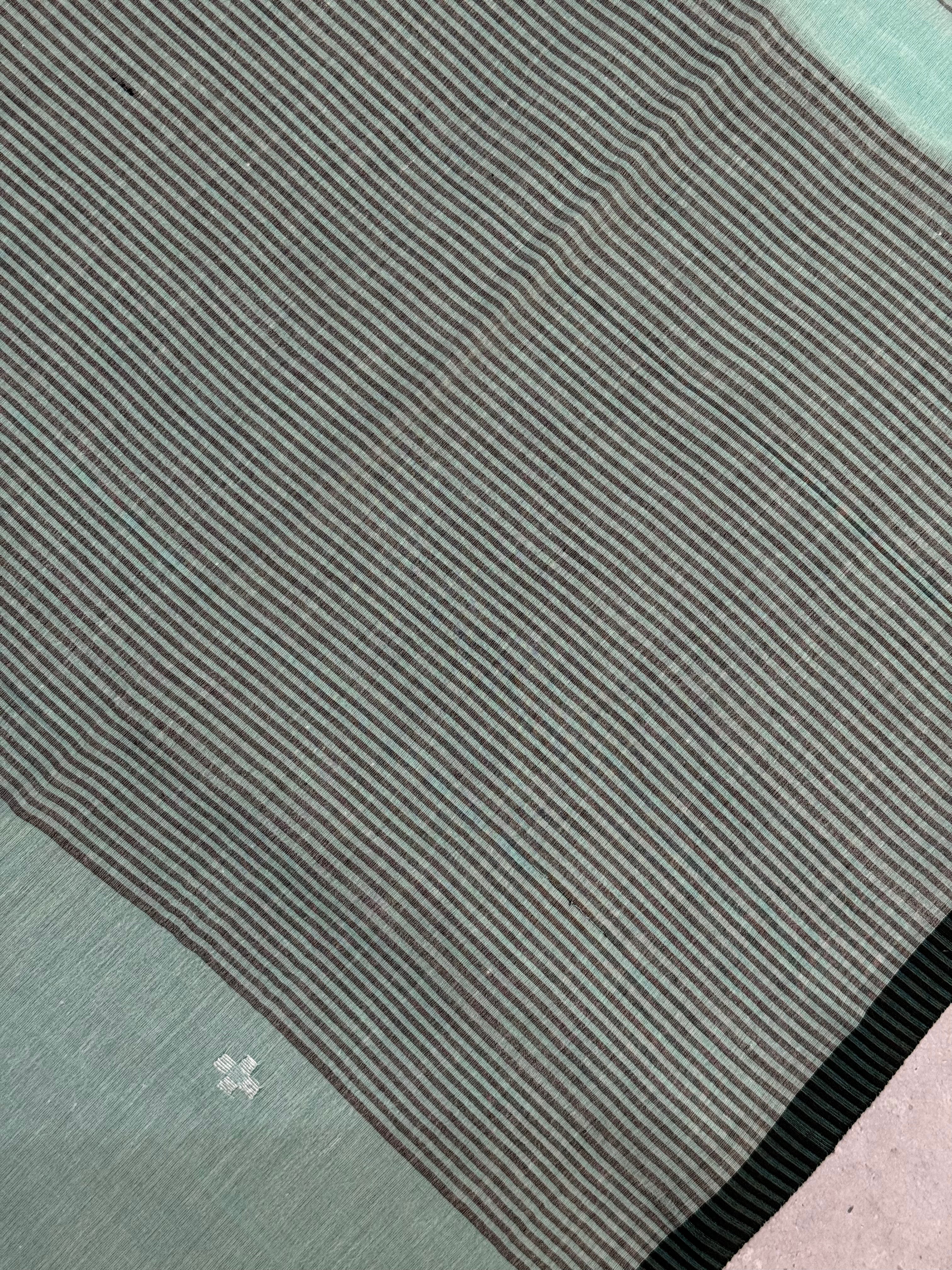 Tanusha | Green and Black Jamdani Bengal Cotton Saree