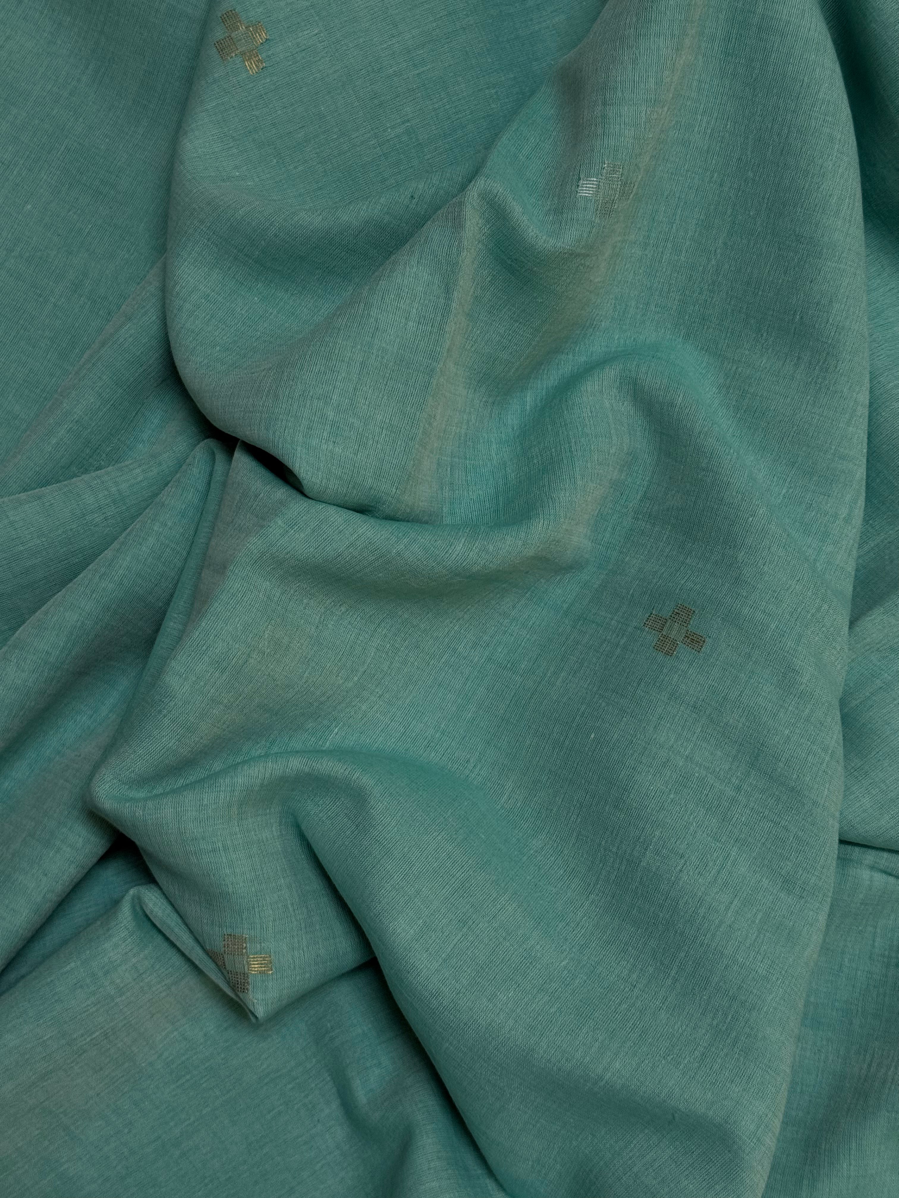 Tanusha | Green and Black Jamdani Bengal Cotton Saree