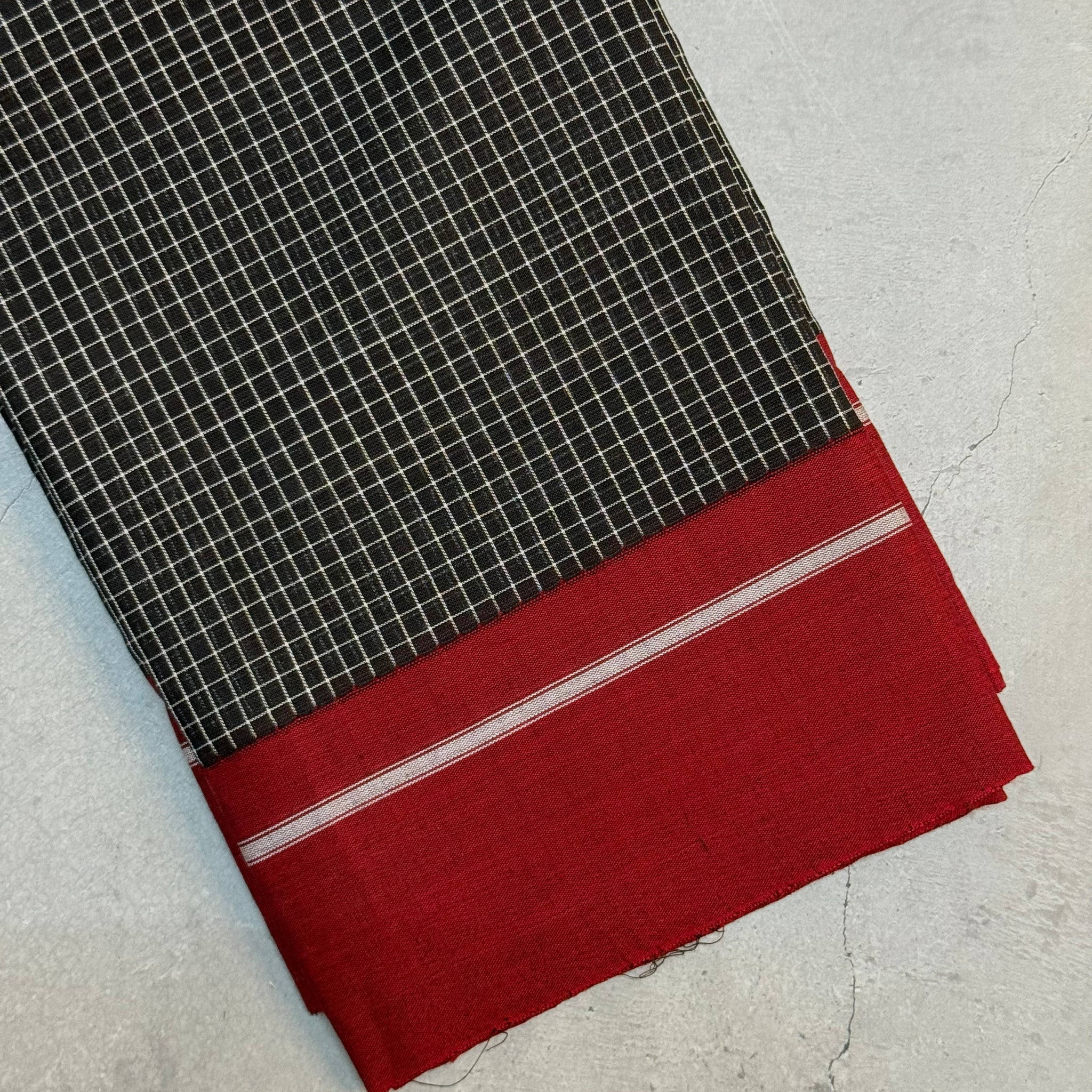 Tarangini | Red and Black Cotton Saree