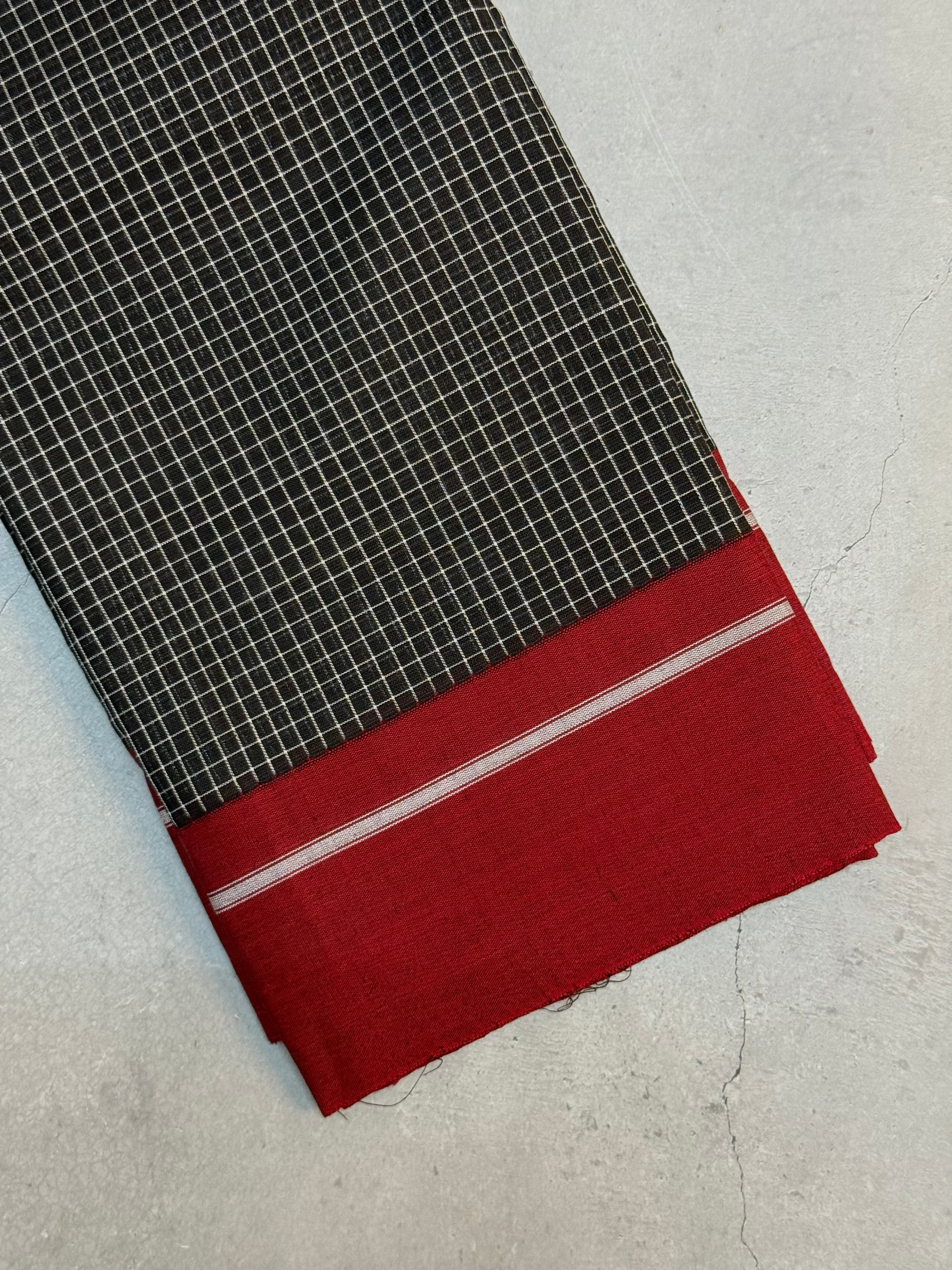 Tarangini | Red and Black Cotton Saree