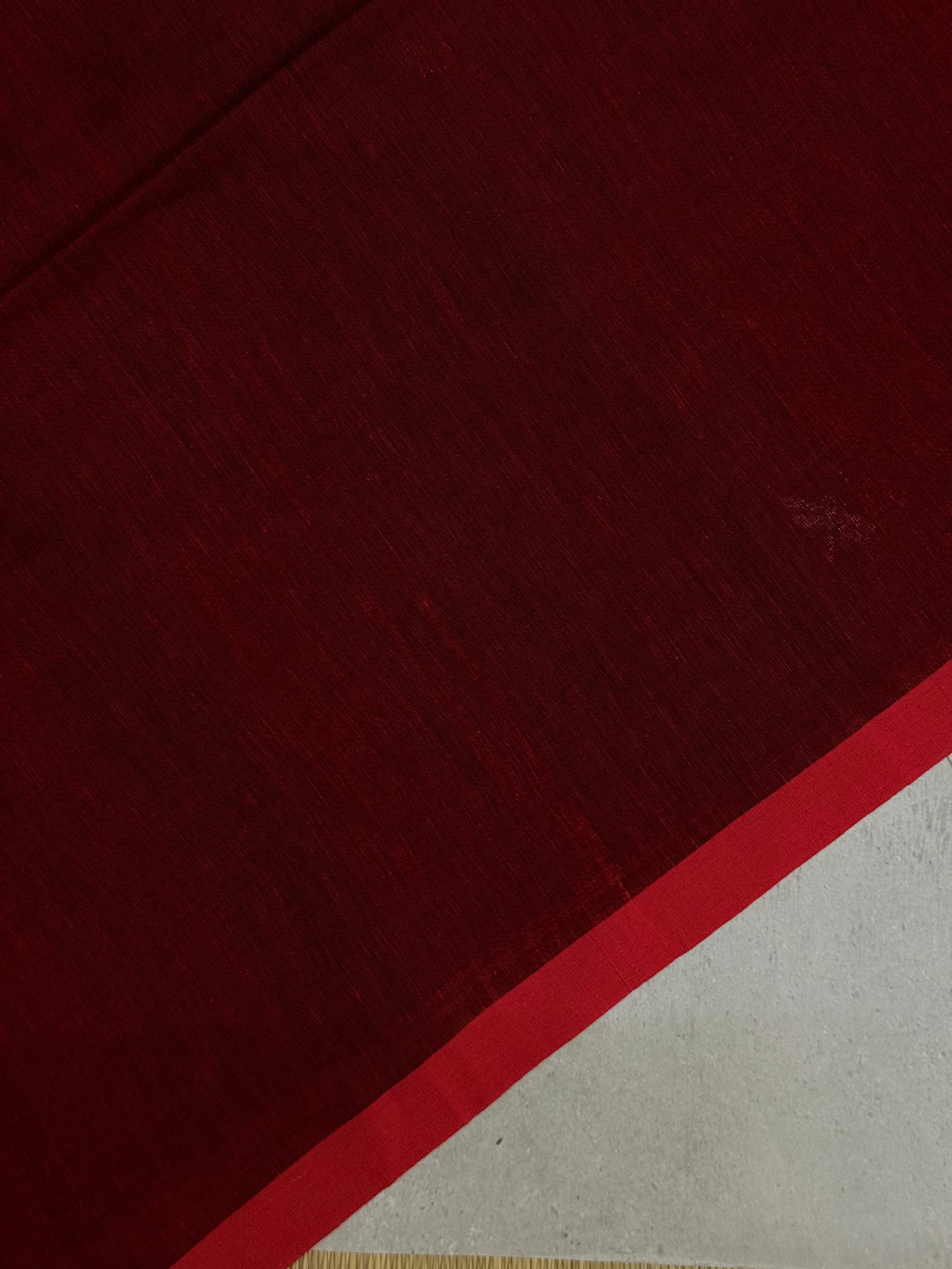 Uthaara | Green and Red Jamdani Bengal Cotton Saree