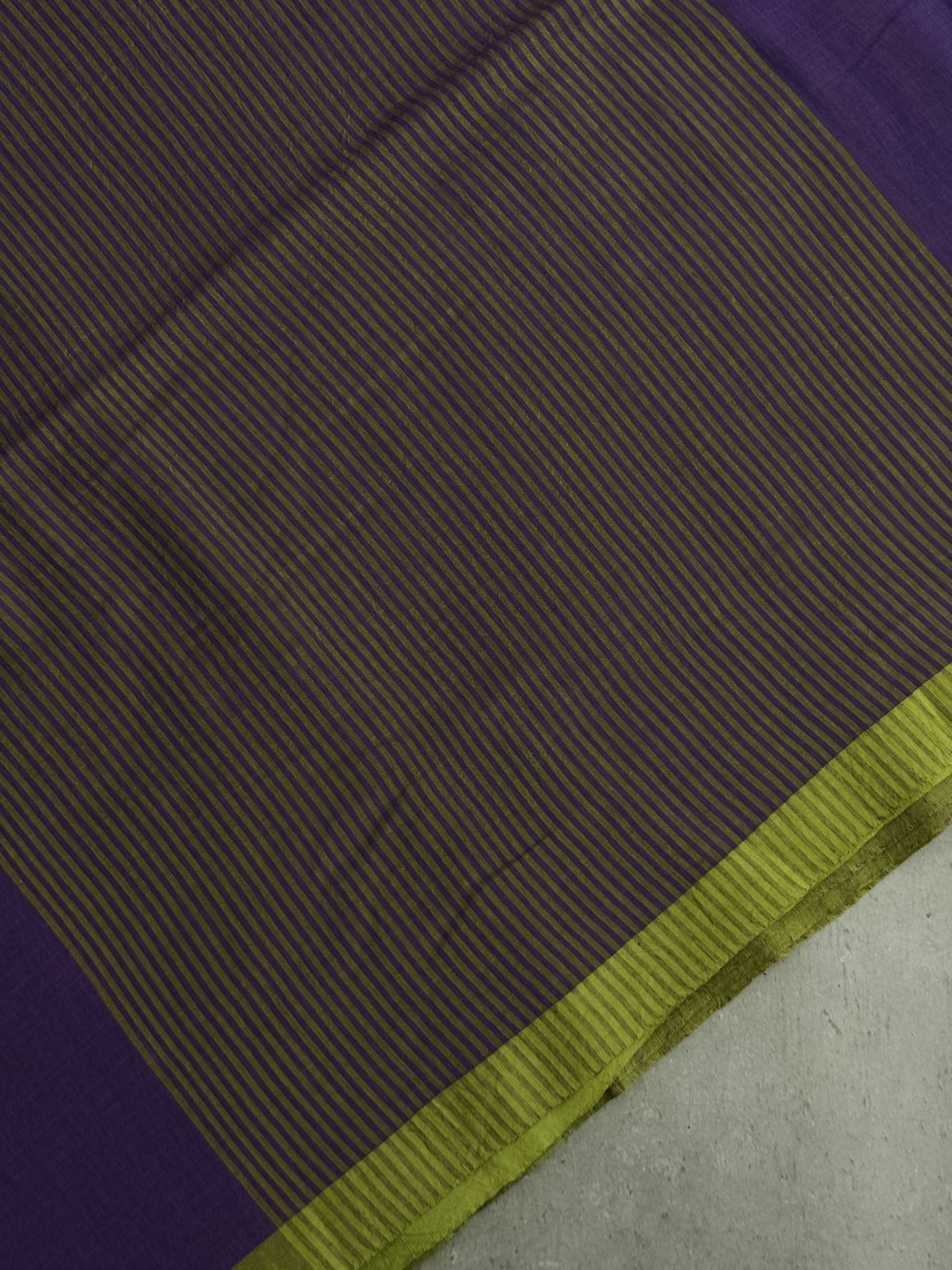 Utpala | Purple and Green Jamdani Bengal Cotton Saree