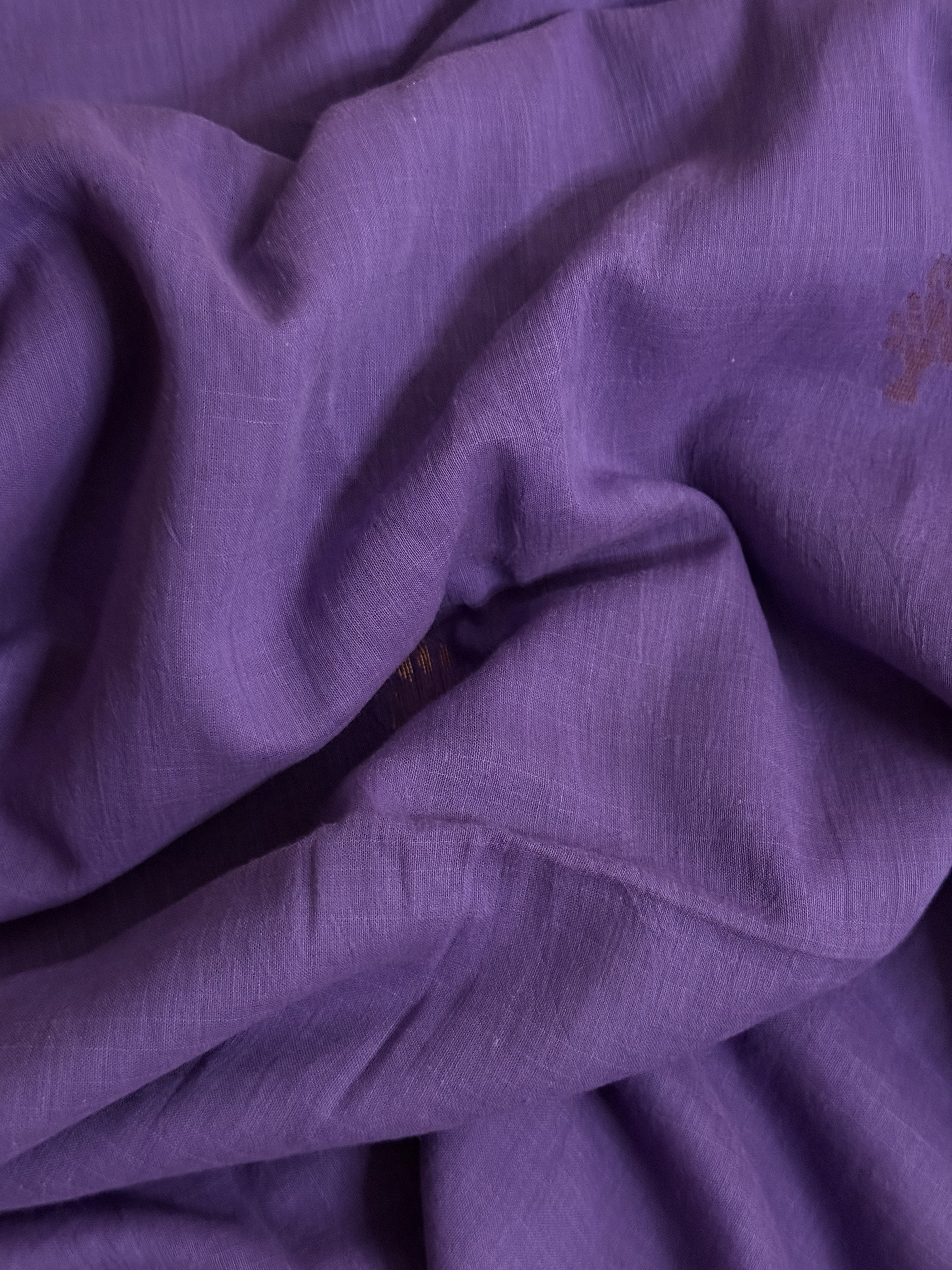 Utpala | Purple and Green Jamdani Bengal Cotton Saree